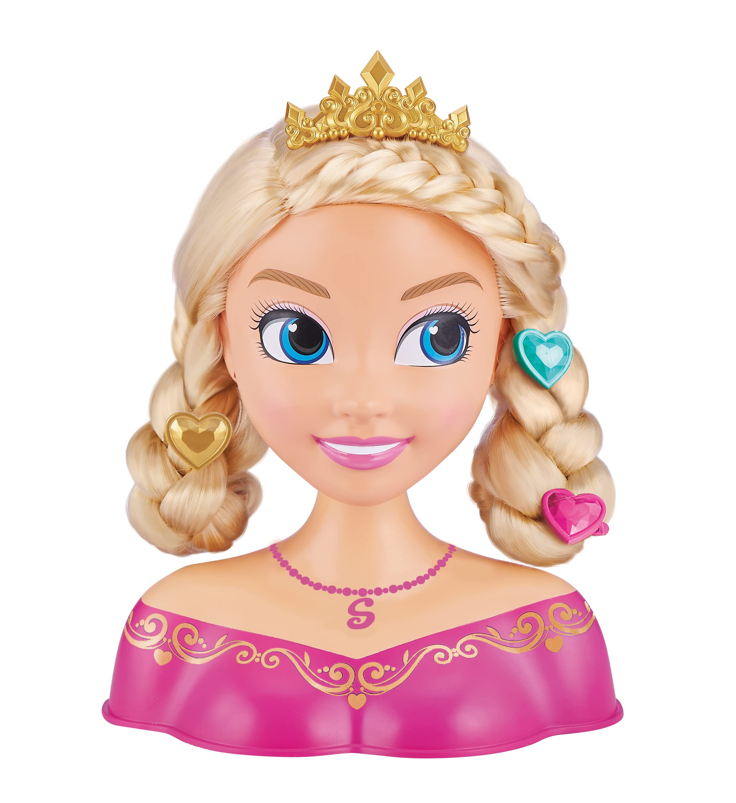 Sparkle Girlz Princess Hair Styling Head - 14 Pieces | Soft Rooted Hair | Ages 3+ 5