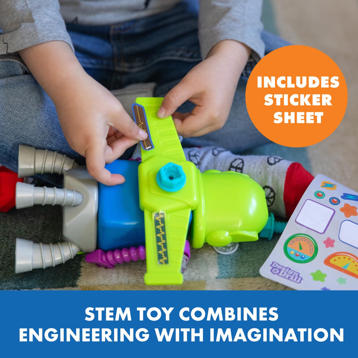 Learning Resources Design & Drill Robot Workshop - Building Set for Kids 3+ 3
