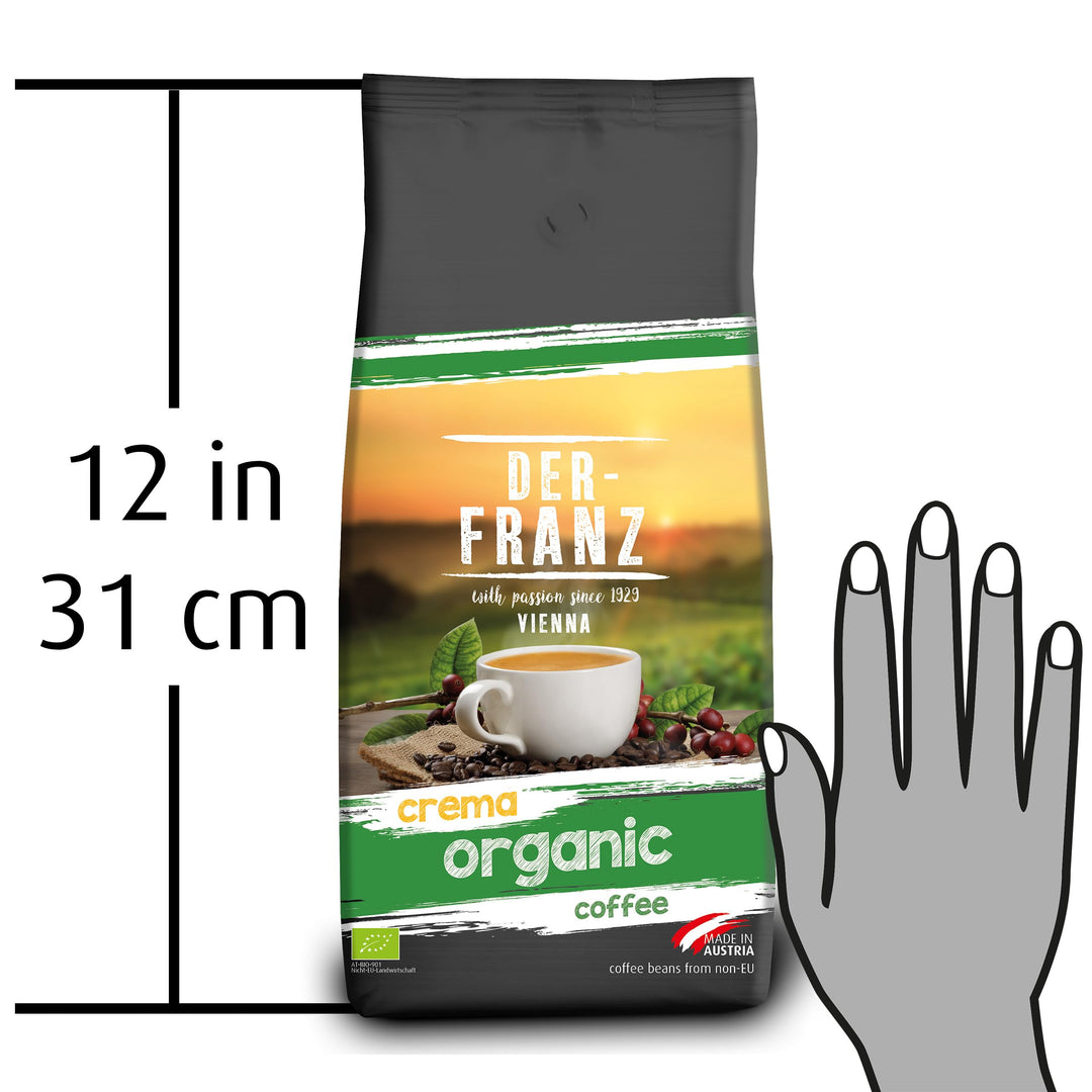 Der-Franz Crema Organic Coffee, Ground, 1000 g