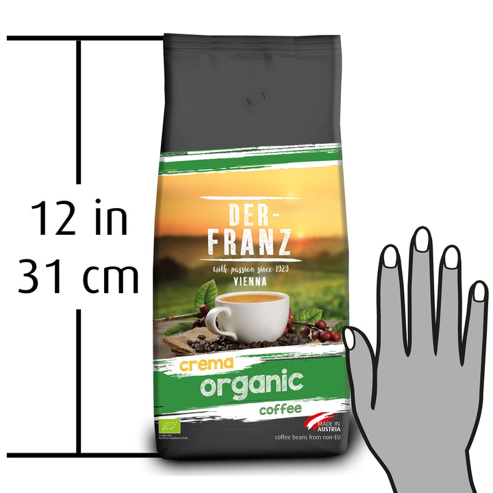 Der-Franz Crema Organic Coffee, Ground, 1000 g