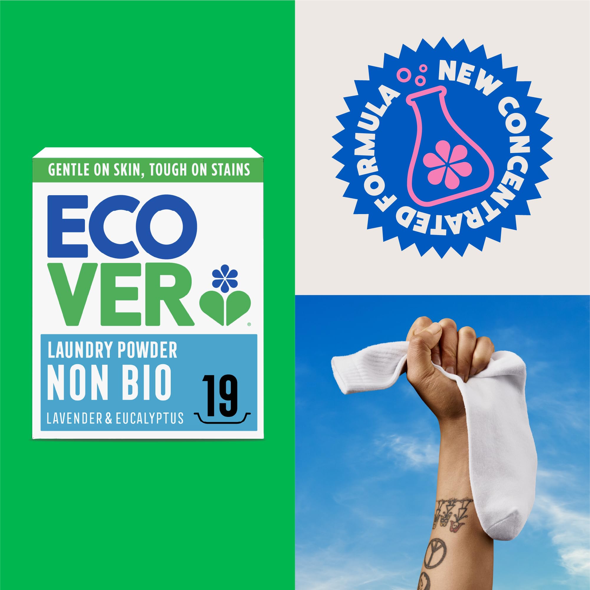Ecover Non-Bio Laundry Powder, Lavender & Eucalyptus Scent, 950g 3