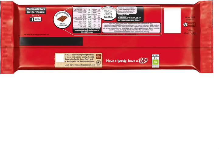 KitKat 4 Finger Milk Chocolate Bar Bumper Multipack, 8 x 41.5 g