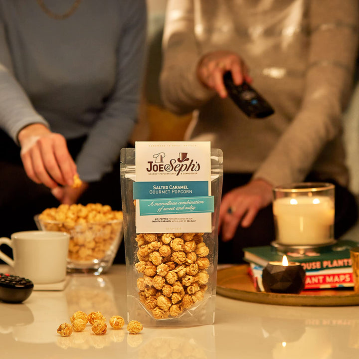 Joe & Seph's Salted Caramel Popcorn (4x70g) - Gourmet Air-Popped Snack, 2 Star Great Taste Award Winner