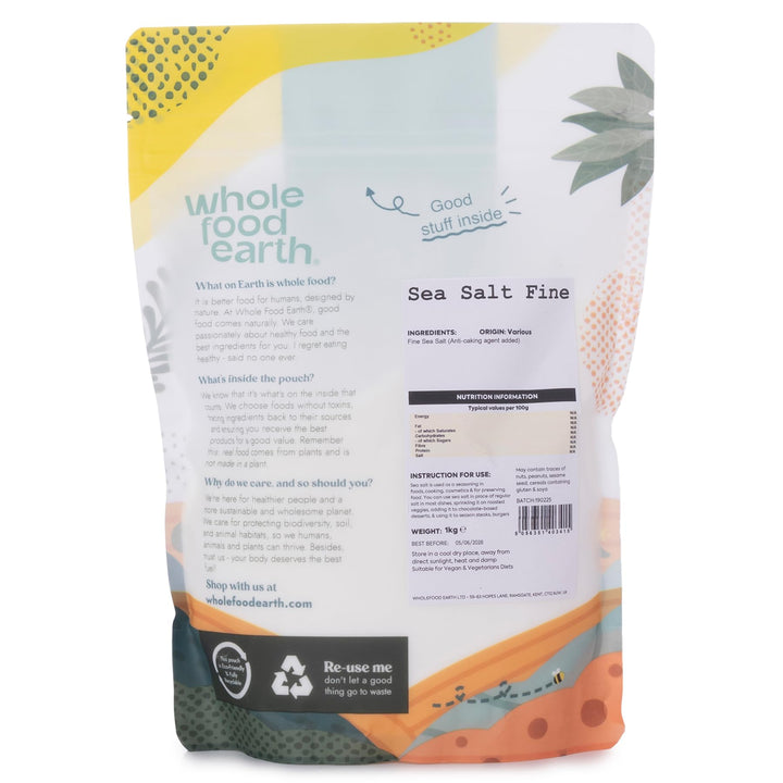 Wholefood Earth - Fine Sea Salt (1 kg)