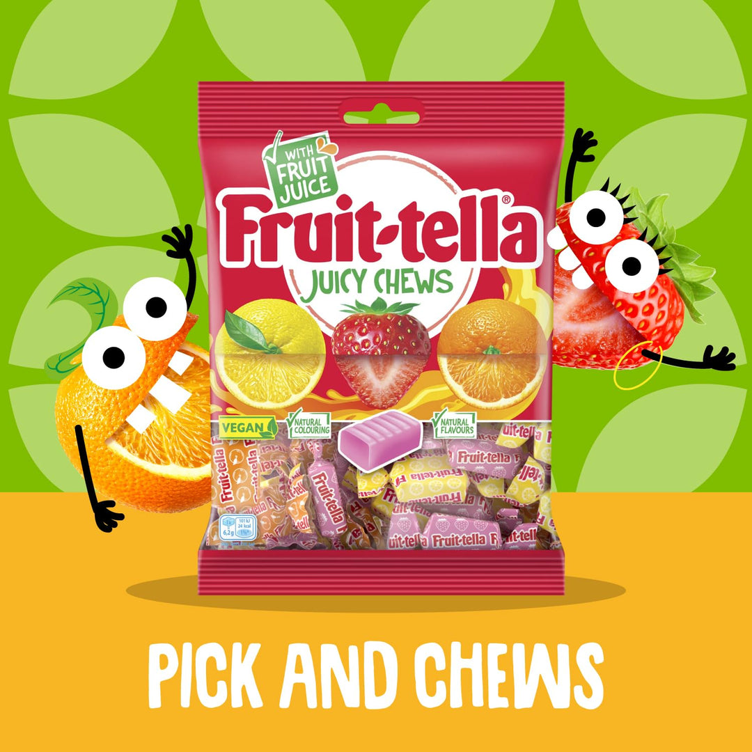 Fruittella Juicy Chews - Mixed Strawberry, Orange & Lemon Flavour Chewy Sweets (1.36kg)