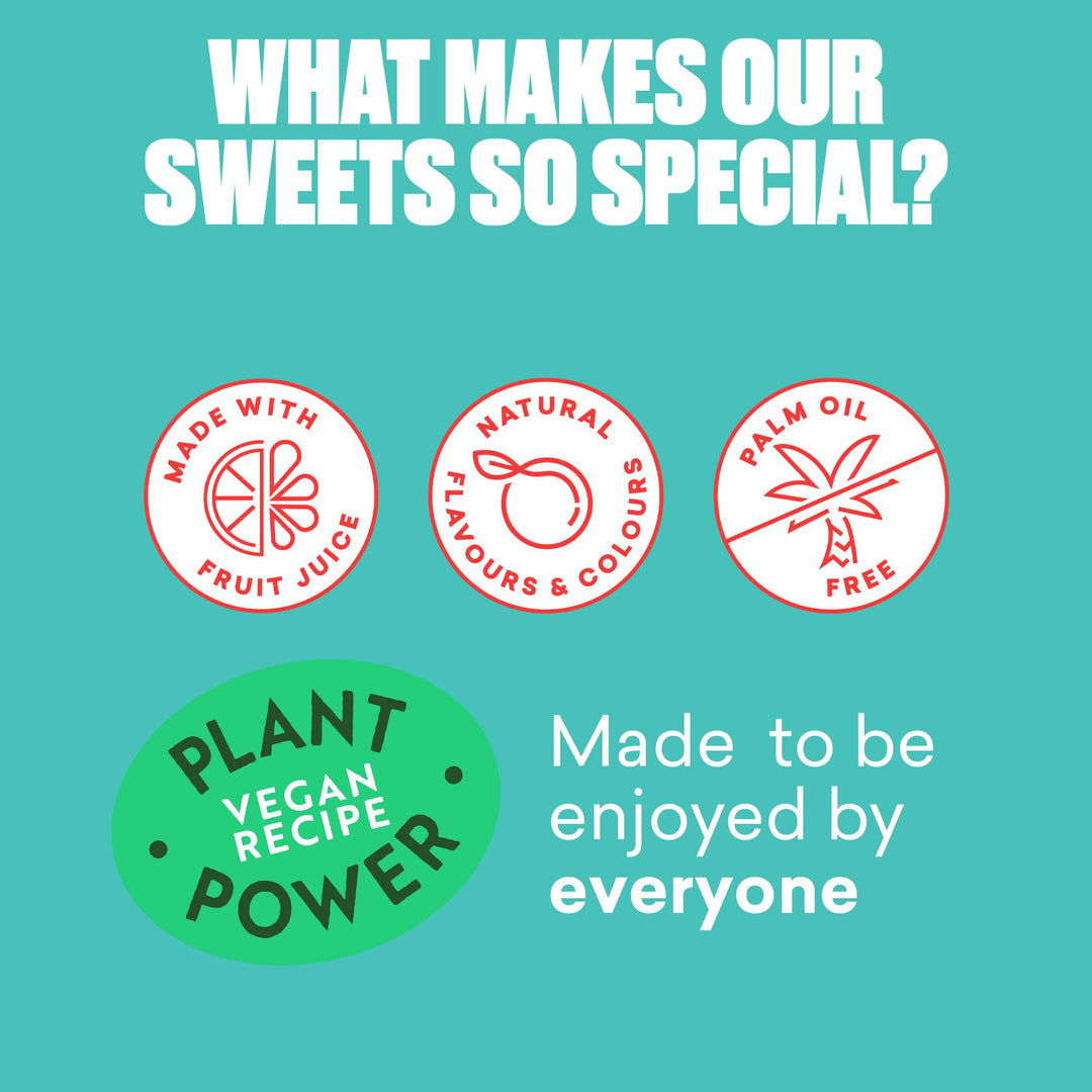 Candy Kittens Wild Strawberry Vegan Sweets – 140g Fizzy Treats with Real Fruit Juice, No Artificial Flavours
