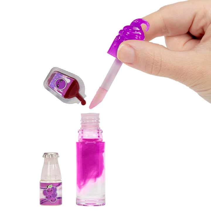 Yummiland Lipgloss Doll - Greta Grape - DIY Scented Lip Gloss Kit & Fashion Doll for Kids