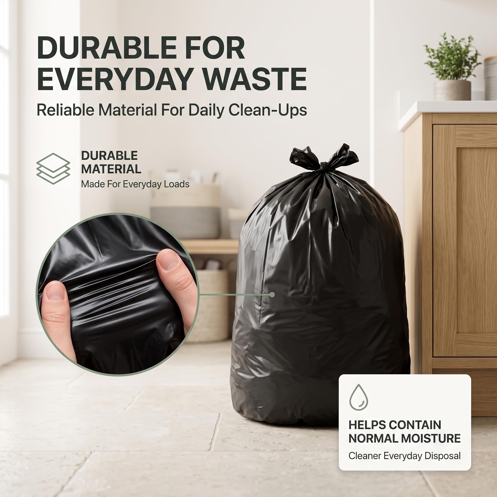 EasyBin 100L Bin Bags - 50 Count | Large Capacity | Durable Plastic 5