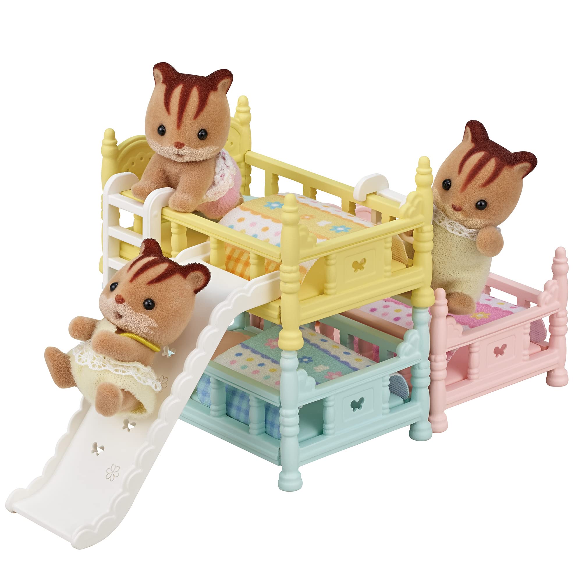 Sylvanian Families Triple Bunk Beds Playset | Includes Slide & Pillows | Ages 3+ 6