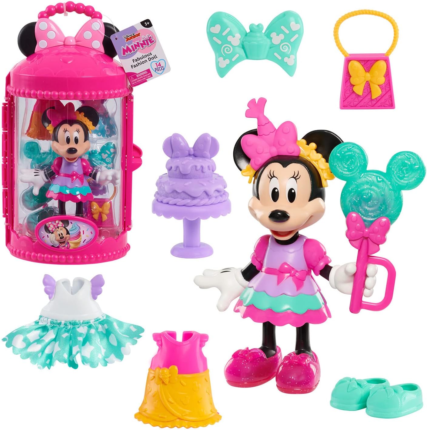Disney Junior Minnie Mouse Fabulous Fashion Doll - Sweet Party Playset for Ages 3+ 1