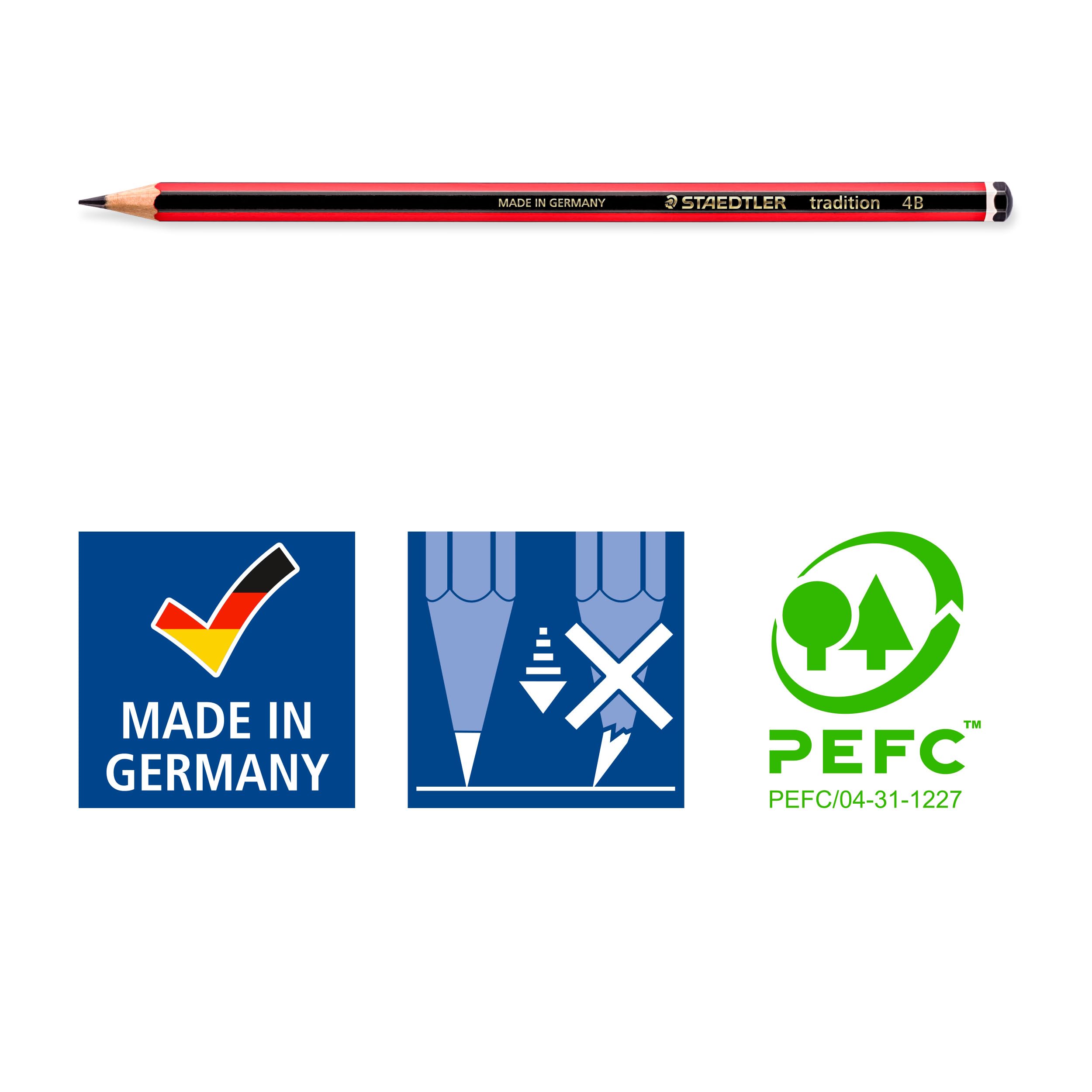 STAEDTLER Tradition Graphite Pencil 110-4B - 4B Hardness | 2mm Lead | Box of 12 5