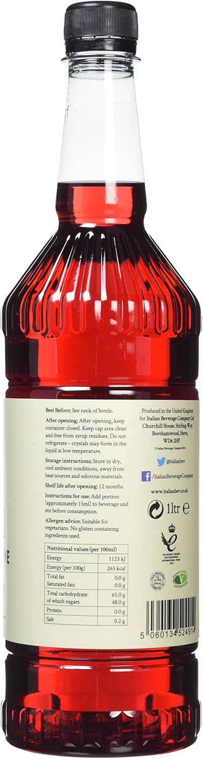 Simply - Grenadine Syrup 1L, Vegan & Nut Free, Non-Alcoholic Flavouring for Drinks & Baking 5