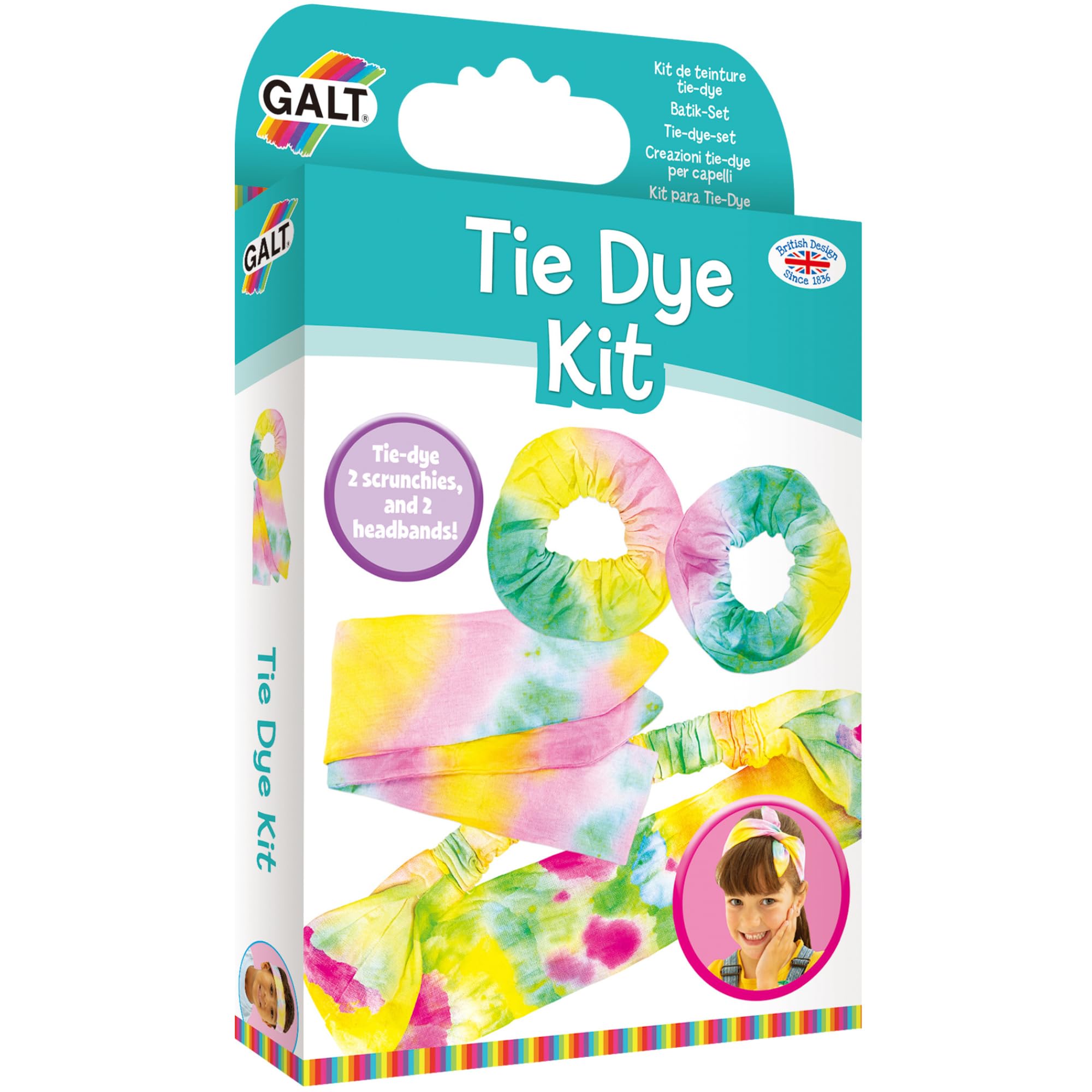 Galt Tie Dye Kit for Kids - Fashion Craft Set with 4 Hair Accessories | Ages 5+