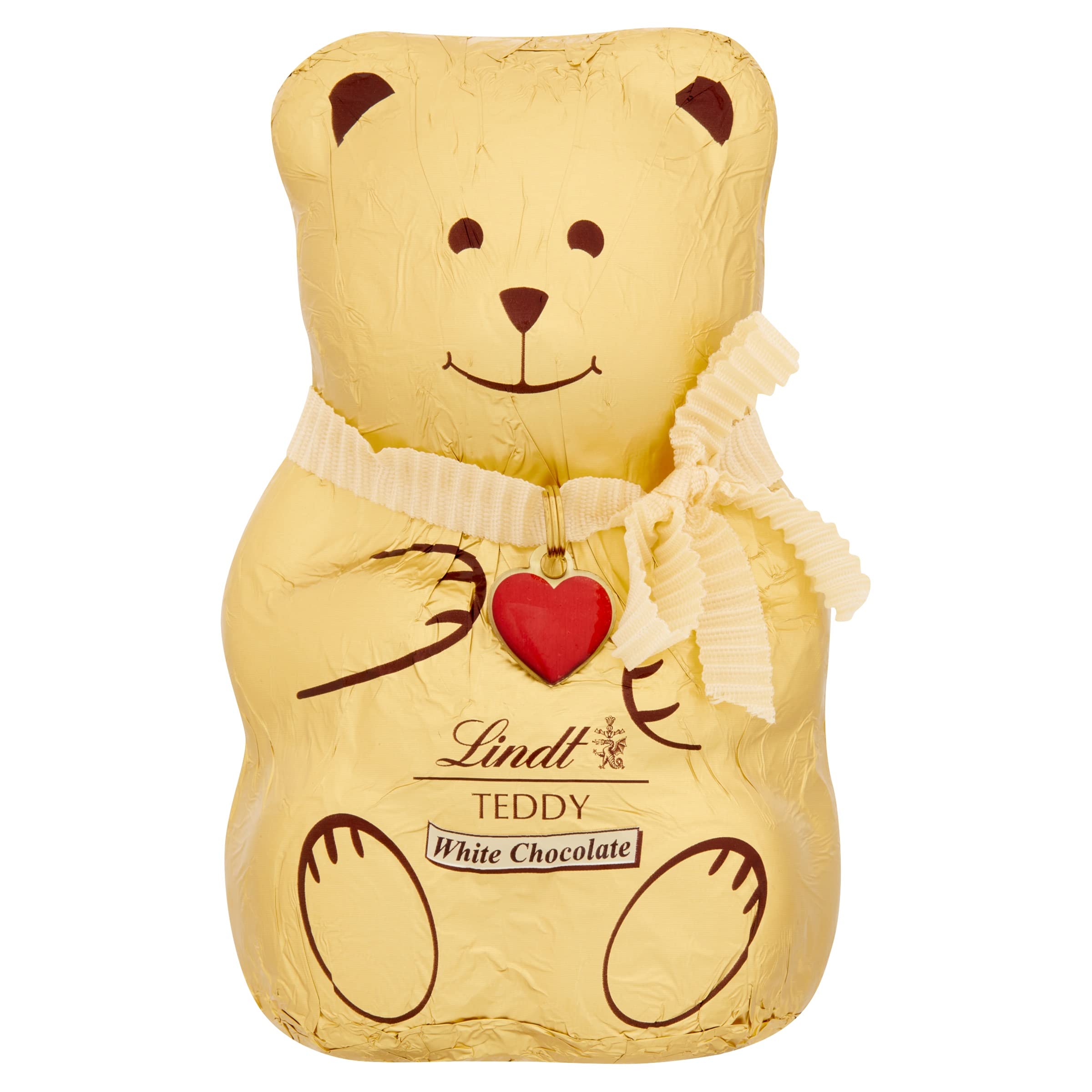 Lindt Teddy Christmas White Chocolate – 100g – Festive Gold Foil Gift 6