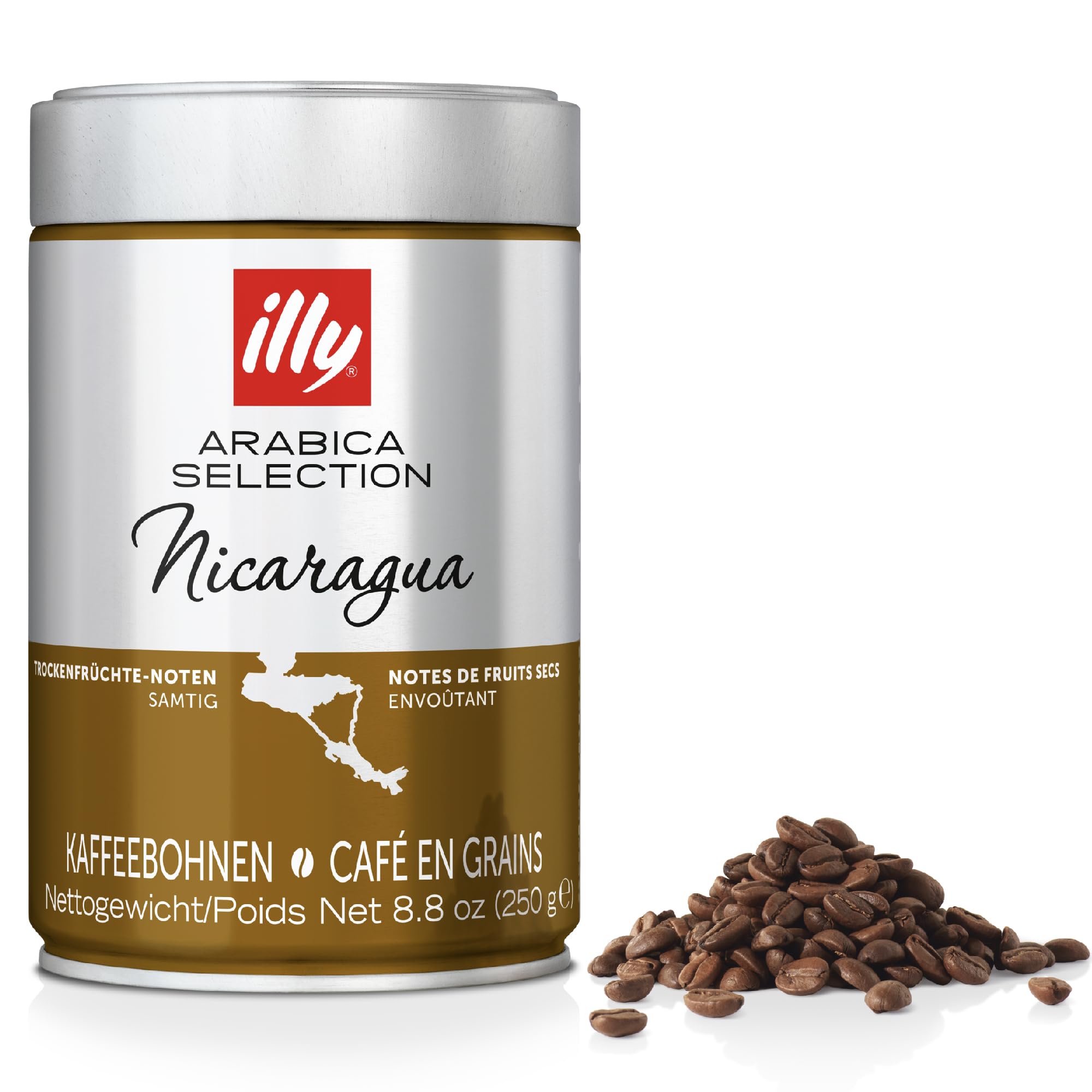 illy Nicaragua Medium Roast Whole Coffee Beans - 100% Arabica | Nutty Notes | 250g Tin 1
