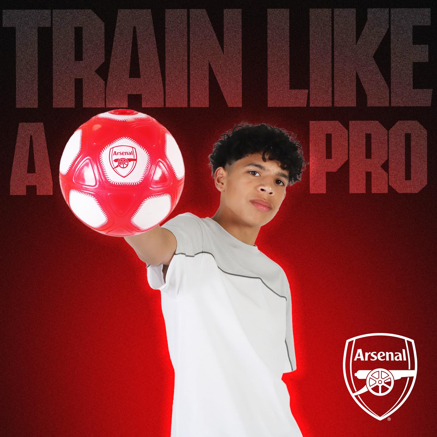 Smart Ball Arsenal Counter Ball - Keepy Uppy Counting with Lights & Sound | PVC Resin | Red 3