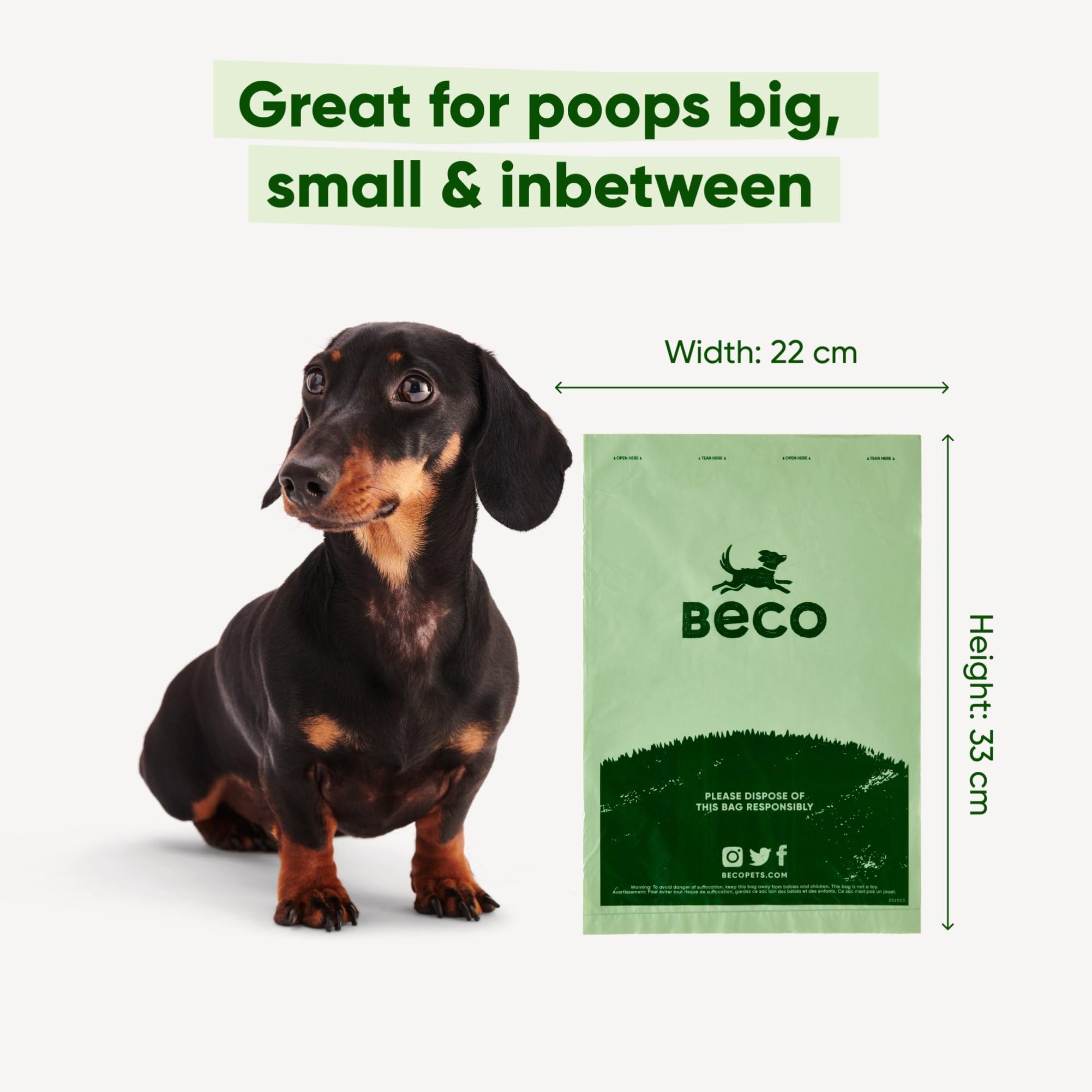 Beco Strong & Large Poop Bags - 60 Unscented Bags (4 Rolls) | 100% Leakproof | Recycled Plastic 5