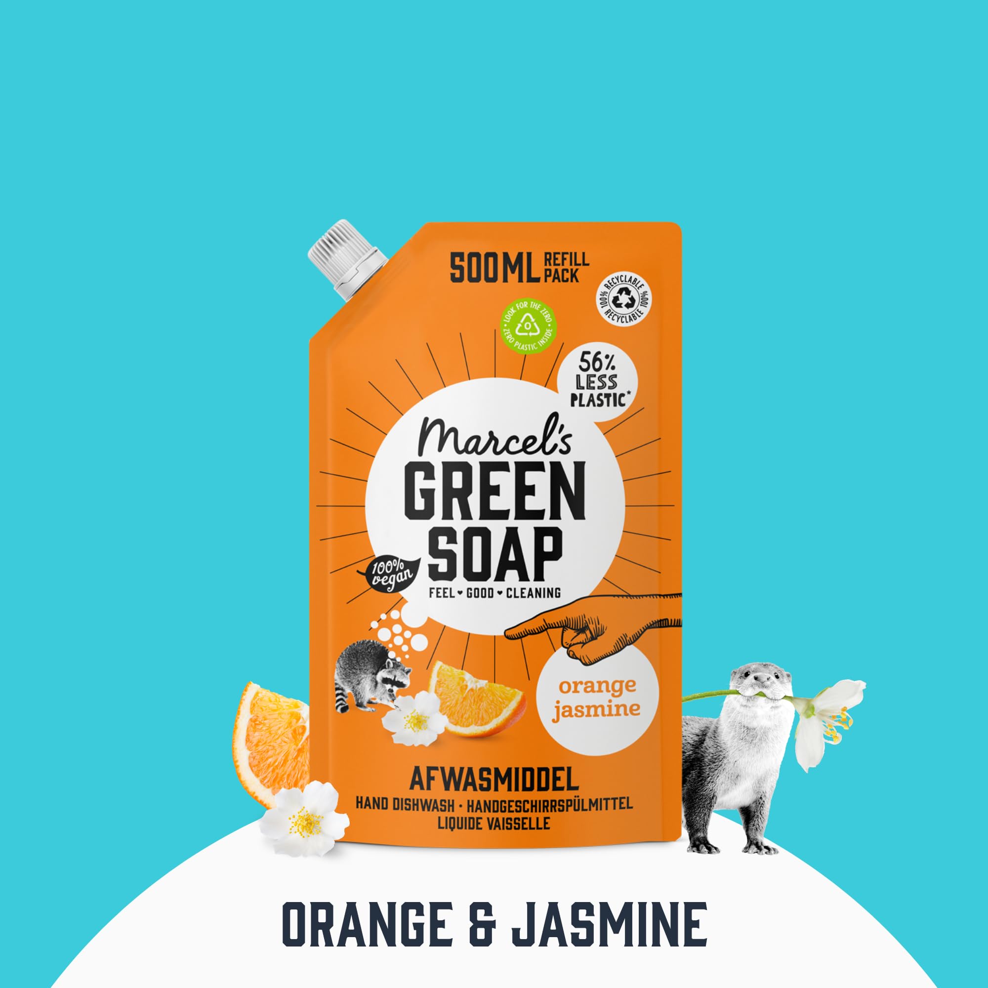 Marcel's Green Soap - Orange & Jasmine Washing-up Liquid Refill 4