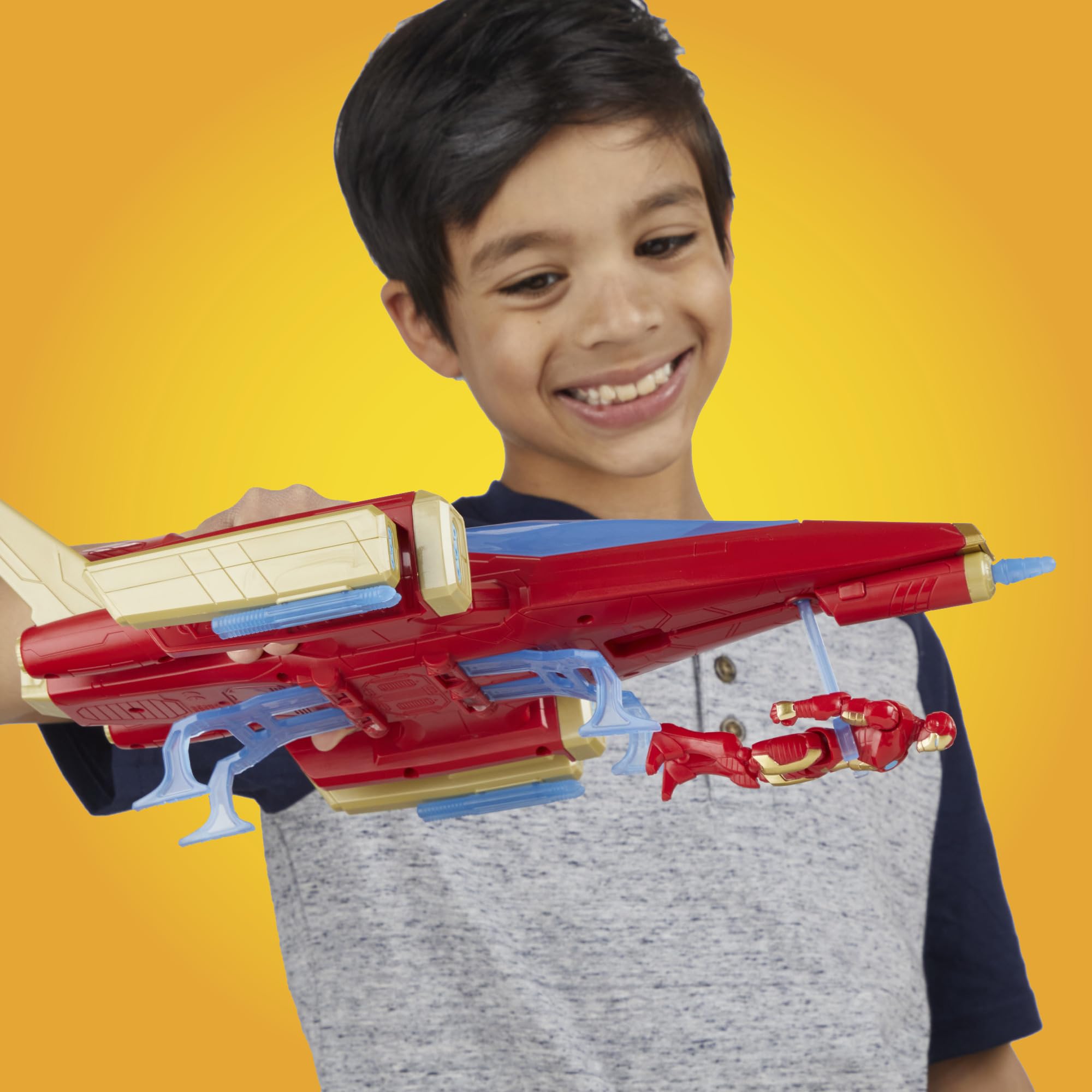 Hasbro Marvel Avengers Epic Hero Series Iron Man Repulsor Blast Battle Jet | 4-inch Figure 4
