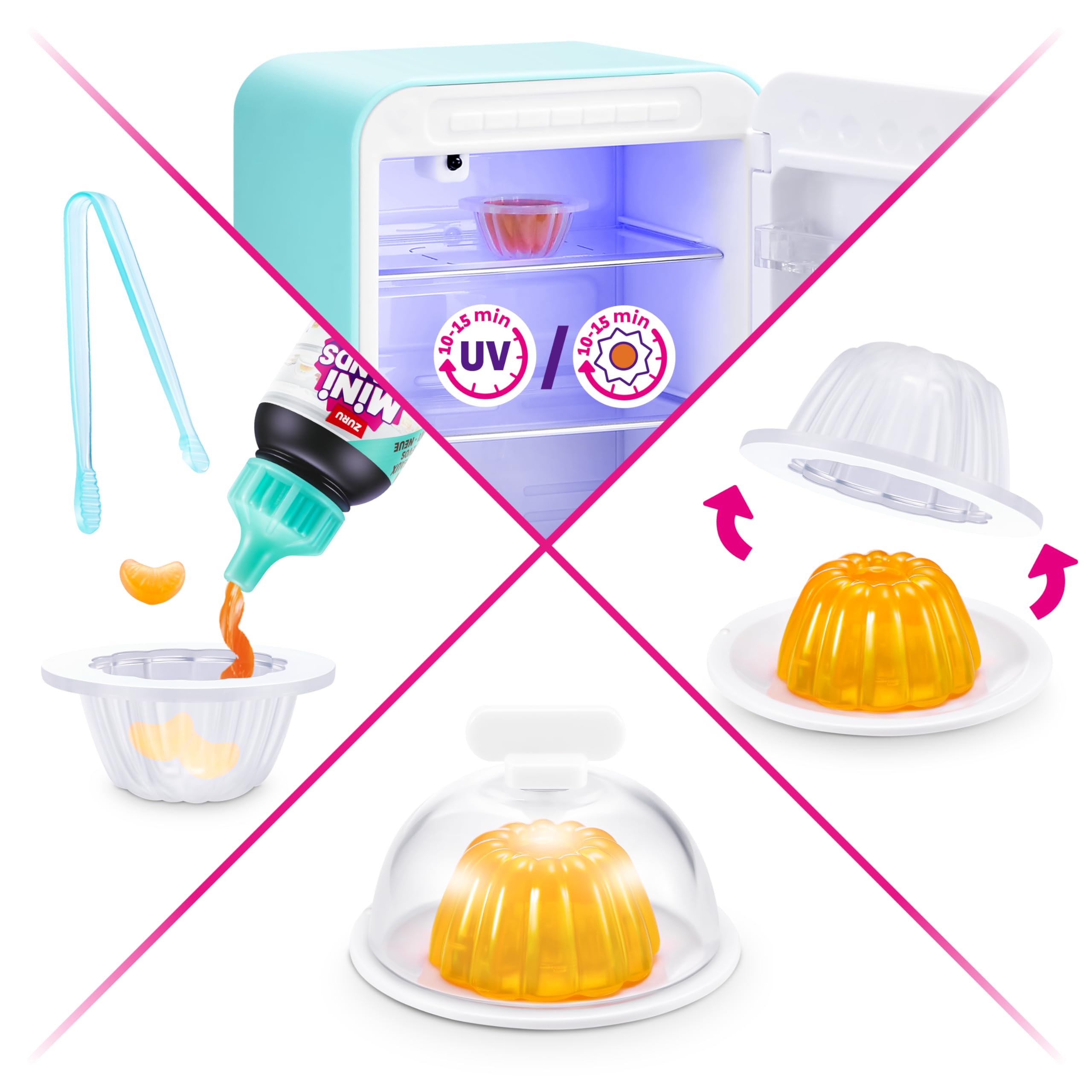 Mini Brands Fill The Fridge Playset with UV Light by ZURU | Includes 2 Exclusive Minis | Ages 8+ 7