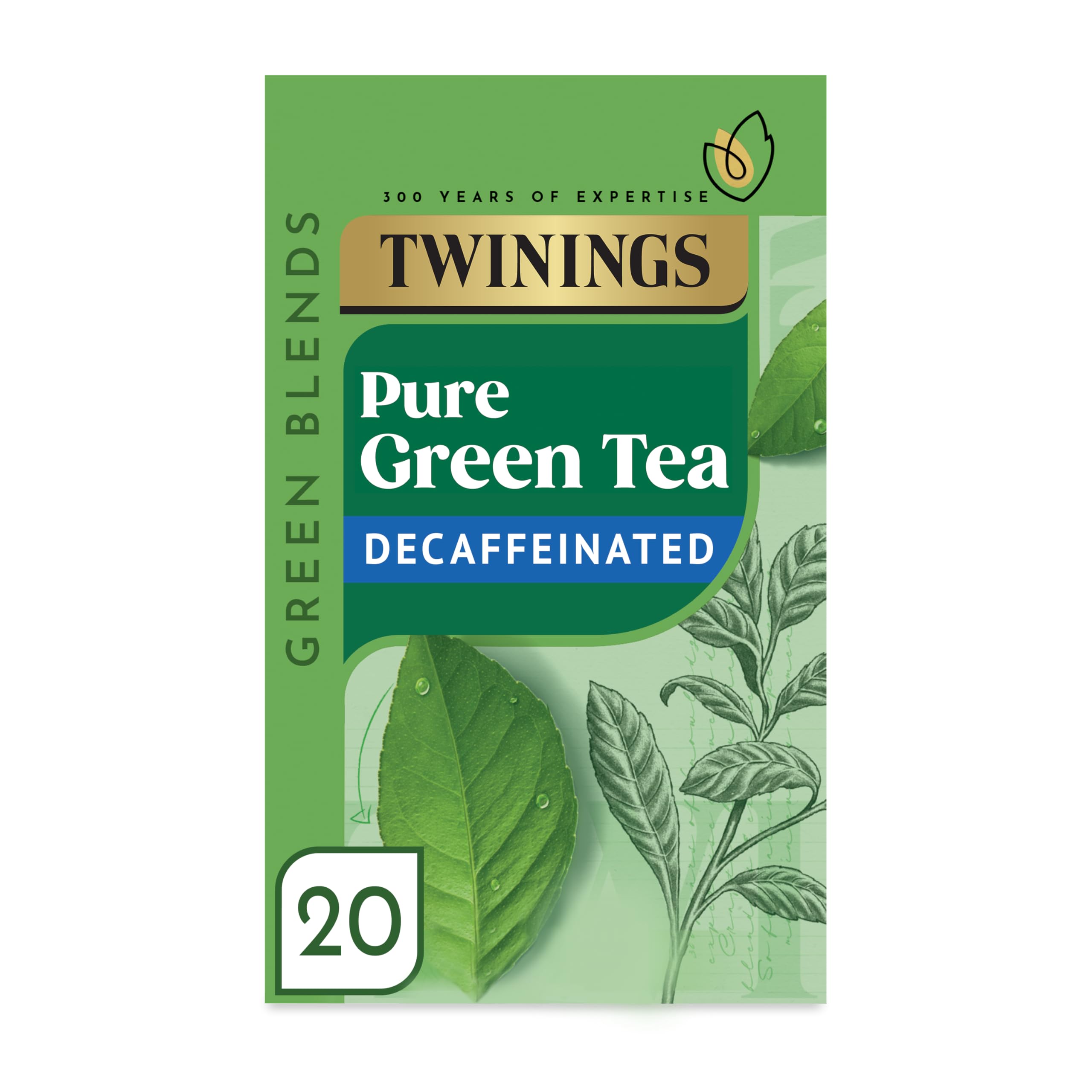 Twinings Decaf Pure Green Tea - 20 Teabags | Antioxidant Support
