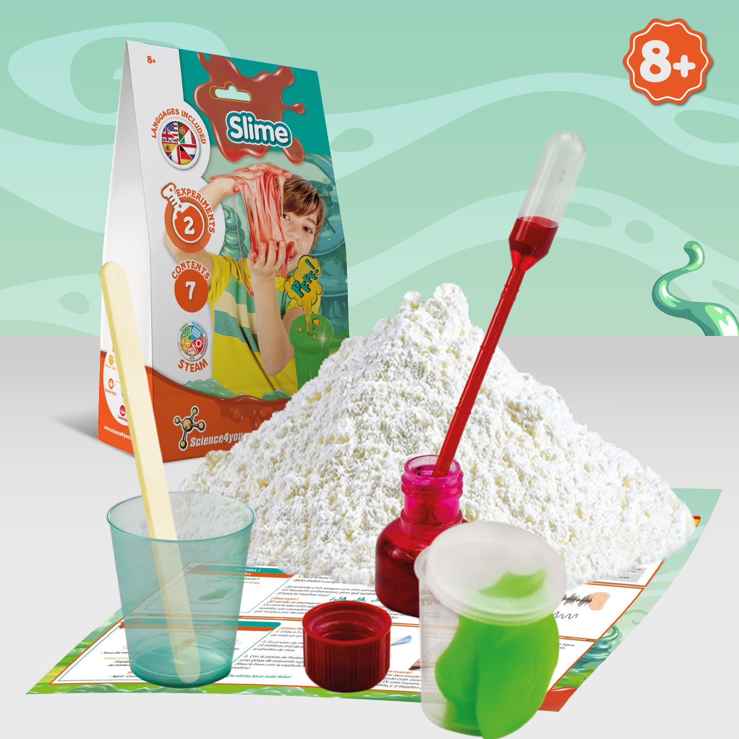 Science4you Slime Kit for Kids Age 8+ - 2 Experiments, Butter & Fluffy Slime Making