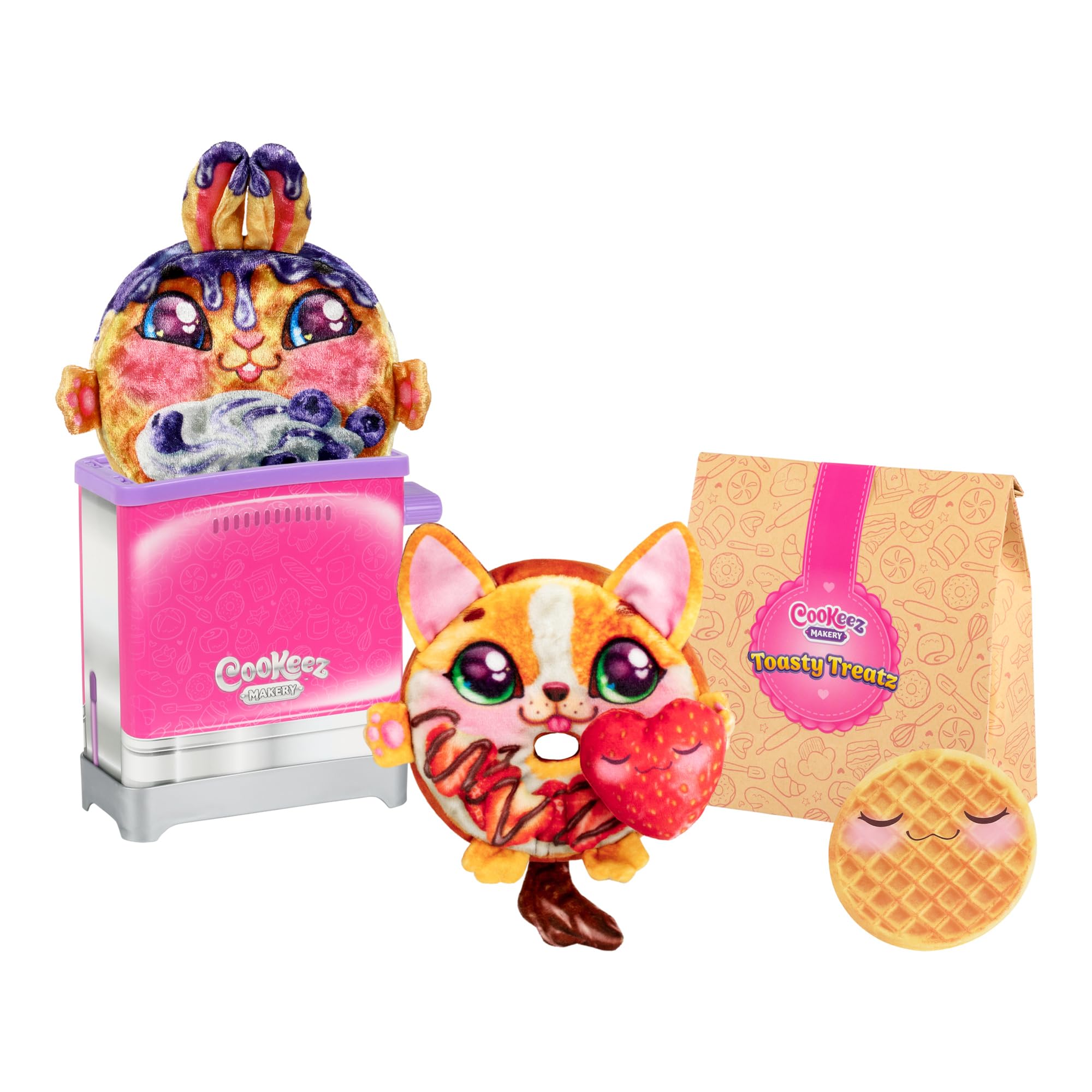 COOKEEZ MAKERY Toasty Treatz Toaster Twin Pack | Squishy Scented Plush Pet | Ages 5+
