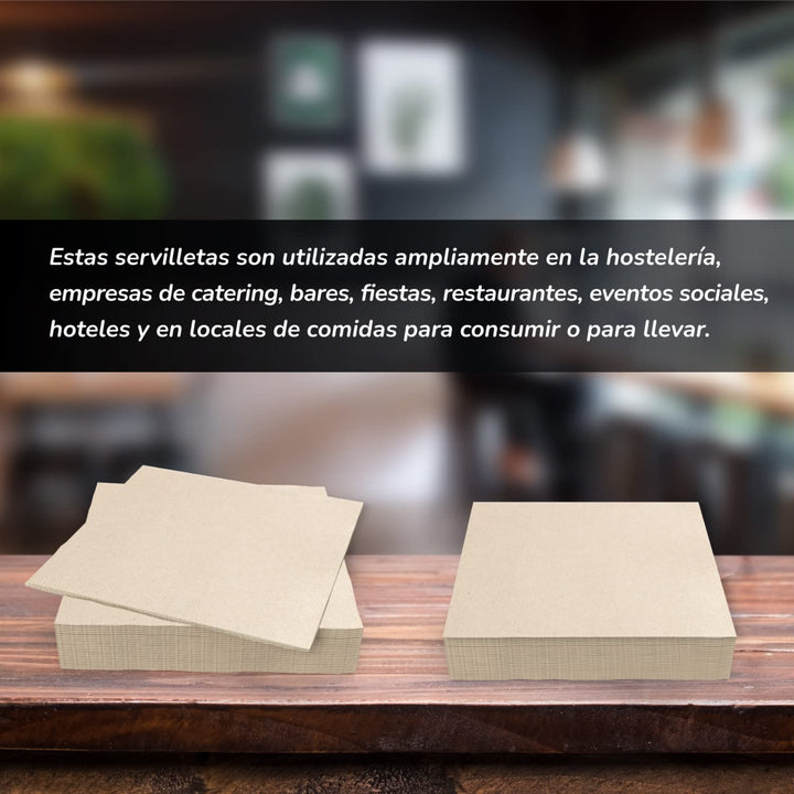 Hostelnovo Eco 10x10 cm Recycled Paper Napkins - 600 Pack, Biodegradable Cocktail Napkins