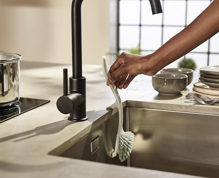 Joseph Joseph Edge Dish Washing Scrubbing Brush – Stone/Sage Green