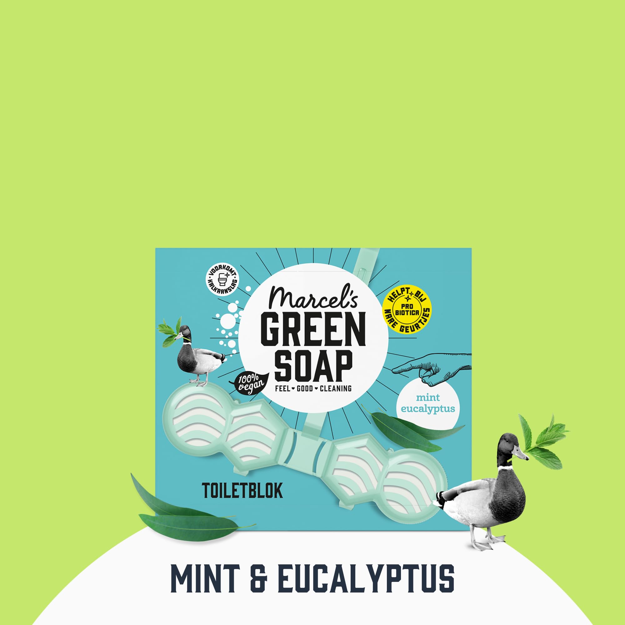 Marcel's Green Soap - Mint & Eucalyptus Toilet Rim Block 3