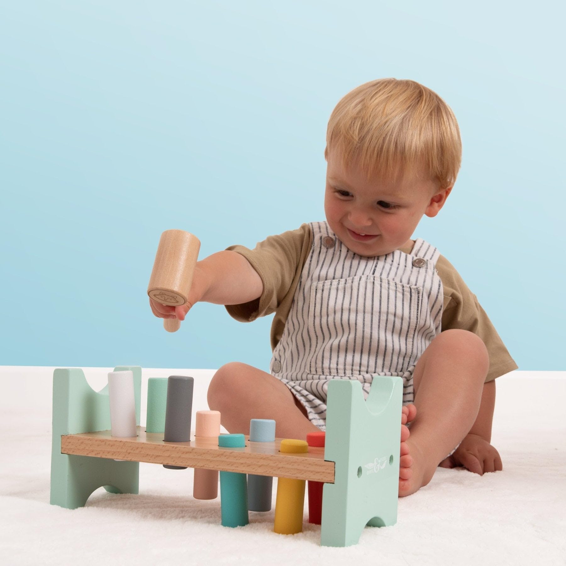 Owl & Fox Wooden Hammer Bench - Educational Pounding Toy for Toddlers 12 Months+ 4