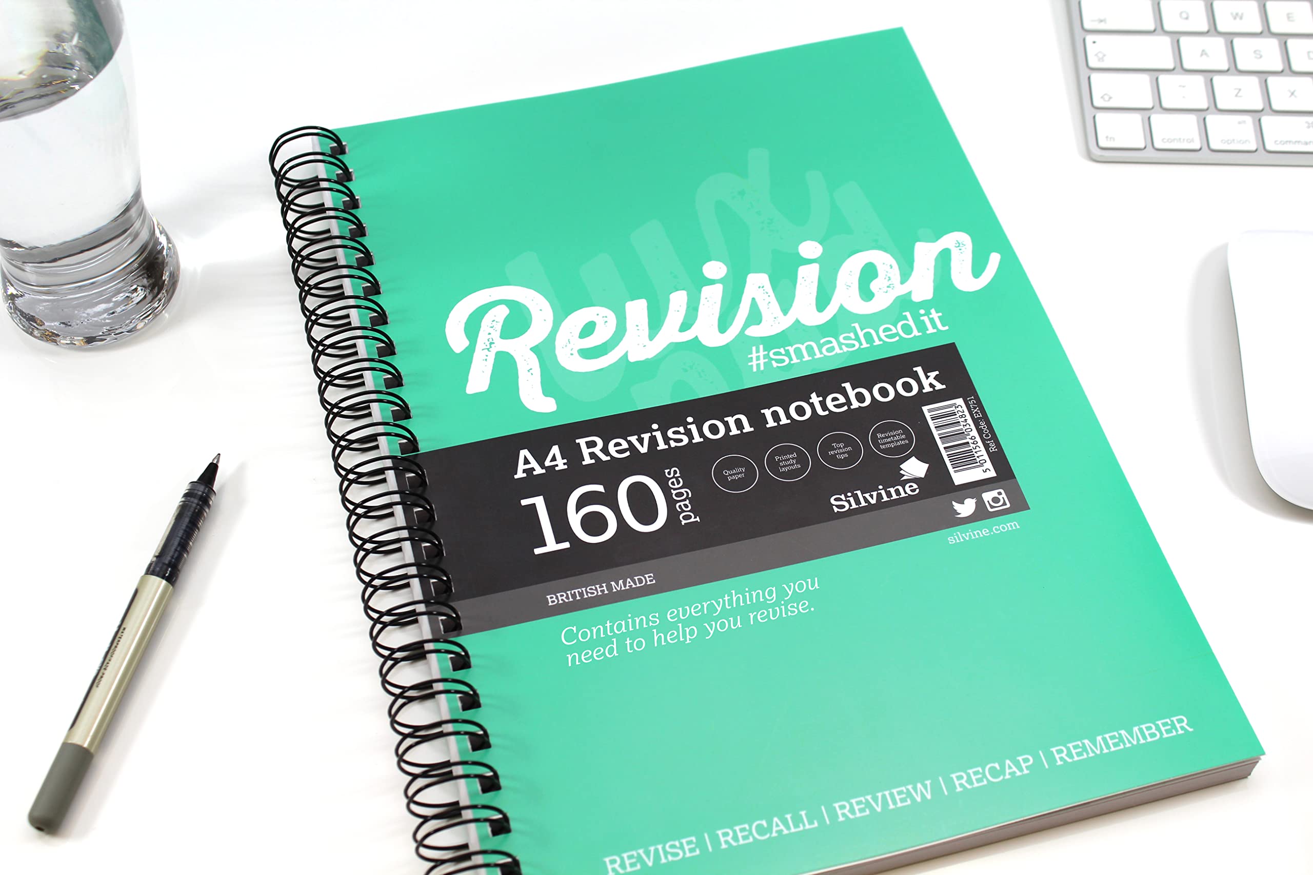 Silvine Luxpad A4 Wirebound Study Notebook - Lined 160 Pages with Revision Guide | Soft Cover 6