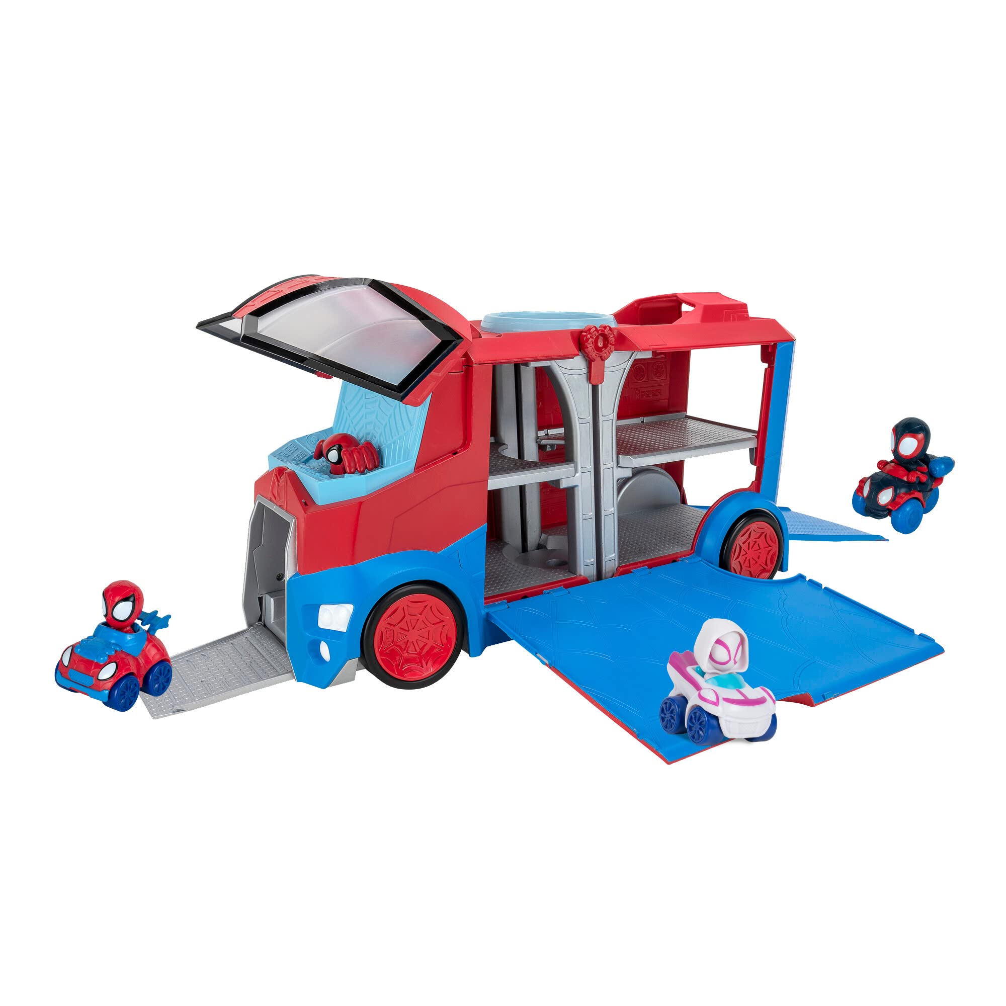 Marvel's Spidey and His Amazing Friends Web Transporter Feature Vehicle - Lights & Sounds with 3 Amazing Minis 5