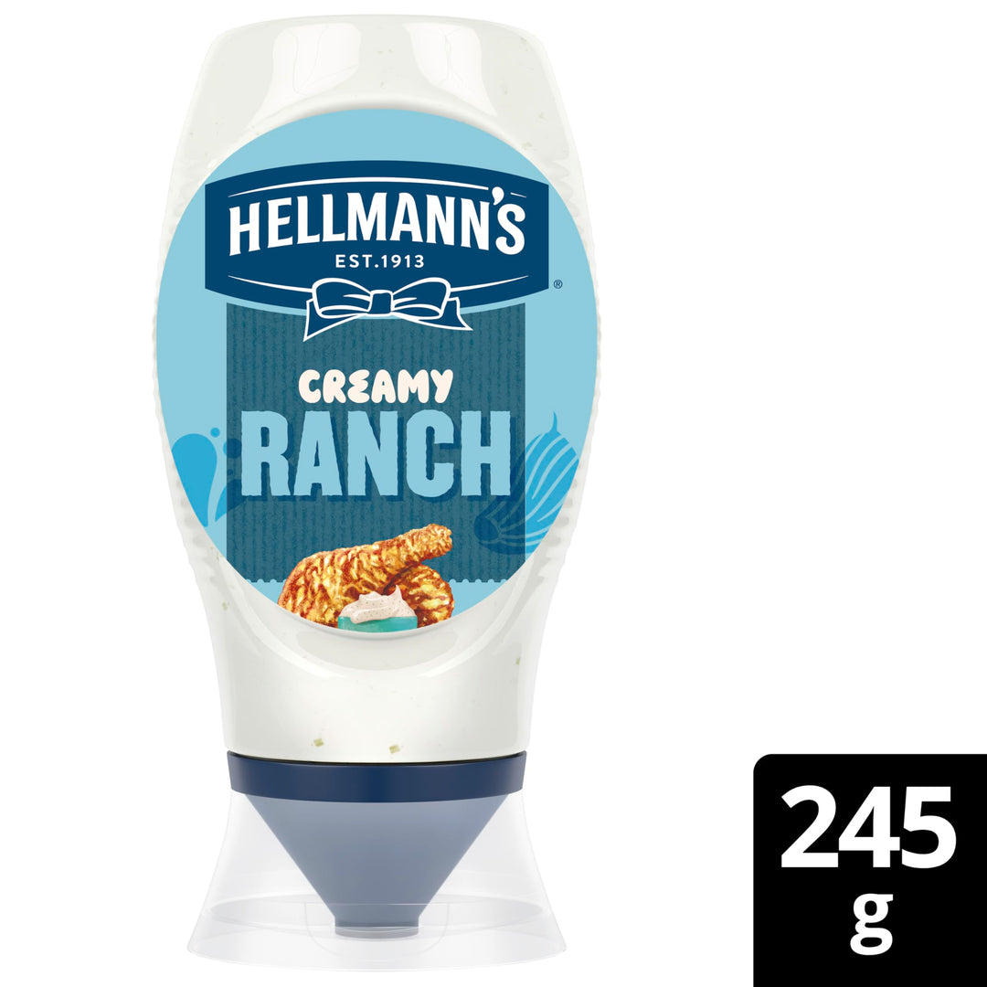 Hellmann's Creamy Ranch Sauce - Buttermilk & Garlic Flavored Condiment, 100% Recyclable Bottle