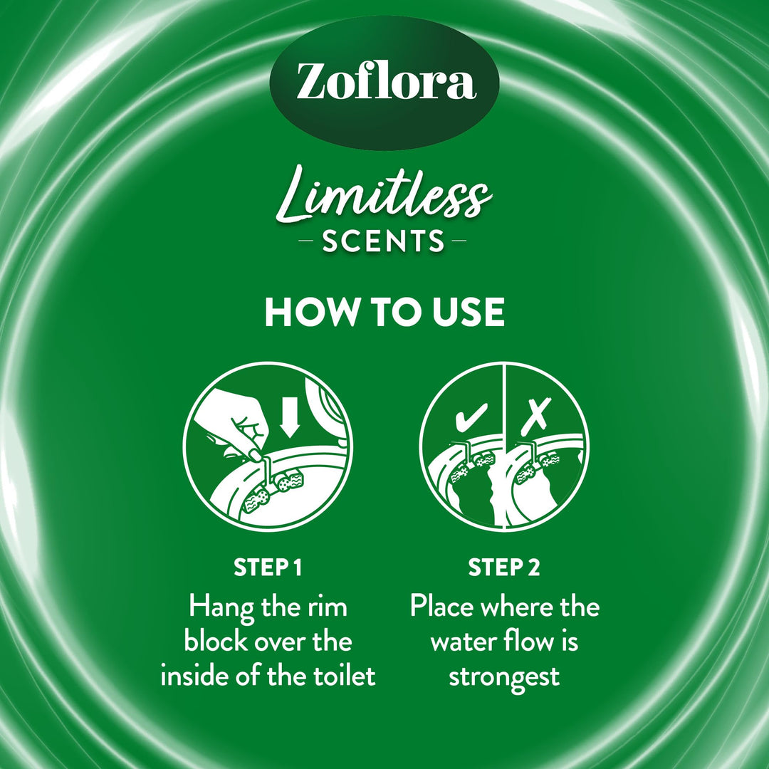Zoflora - Freesia & Jasmine Fragrance Burst Toilet Rim Blocks, 2 x 131g