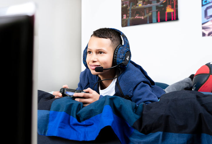 Trust Gaming GXT 488 Forze-B Officially Licensed PS4 PS5 Gaming Headset with 50mm Drivers, Foldable Mic, Blue