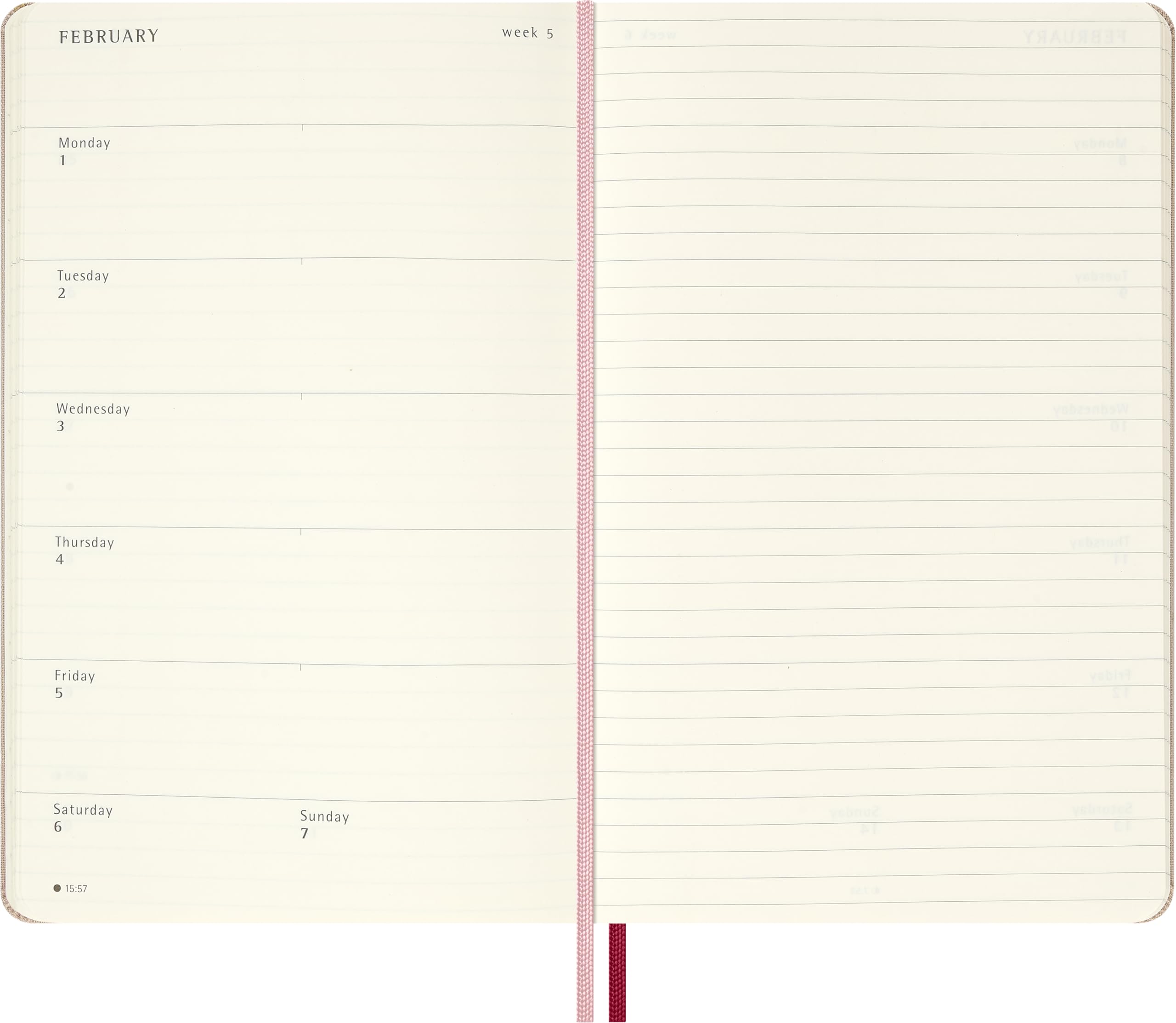 Moleskine 18-Month Weekly Planner 2026-2027 Sakura Collection - Hard Cover, Large Size 13x21cm 3