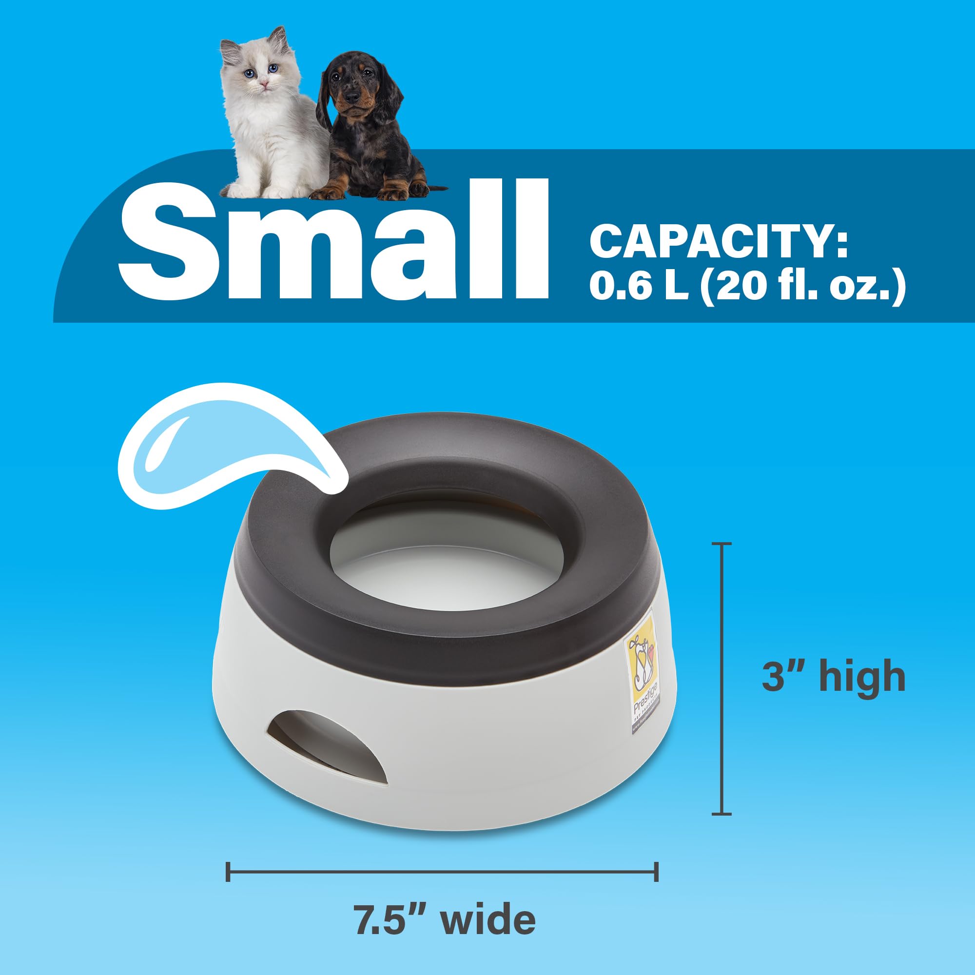 Road Refresher Non Spill Water Bowl - Grey | 1.4 Litres | For Car Travel & Indoor Use