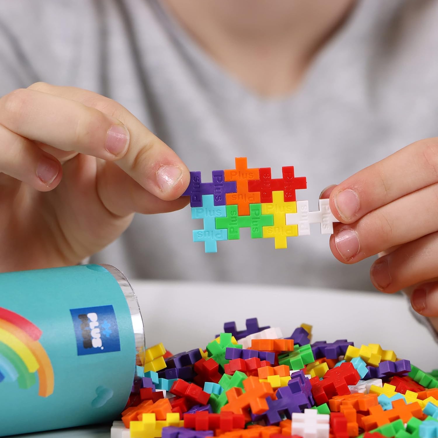 PLUS PLUS Building Blocks Set - Rainbow Color | 100 Pieces | Ages 5+ | STEM Toy 2