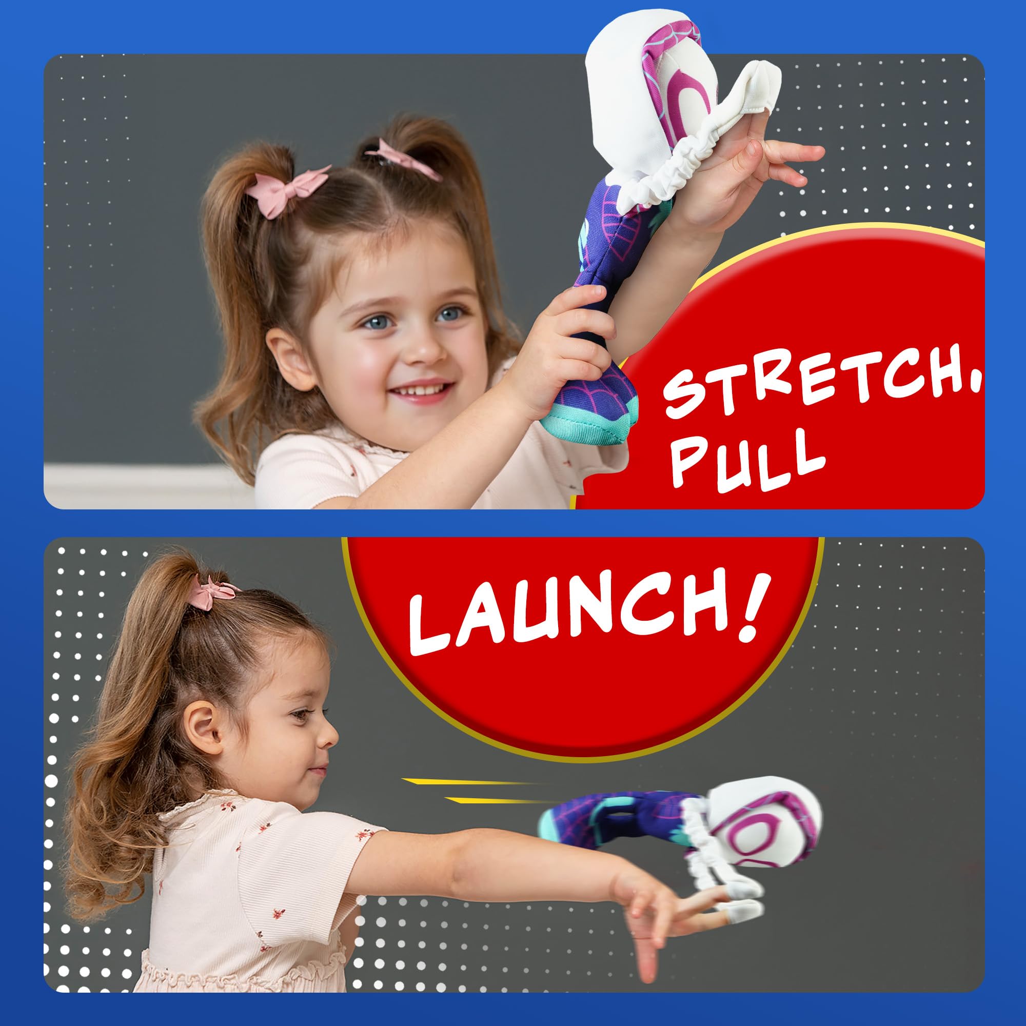 Marvel Spidey and His Amazing Friends Slingshot Ghost-Spider Plush Toy - Stretchable Arms for Action Play 2