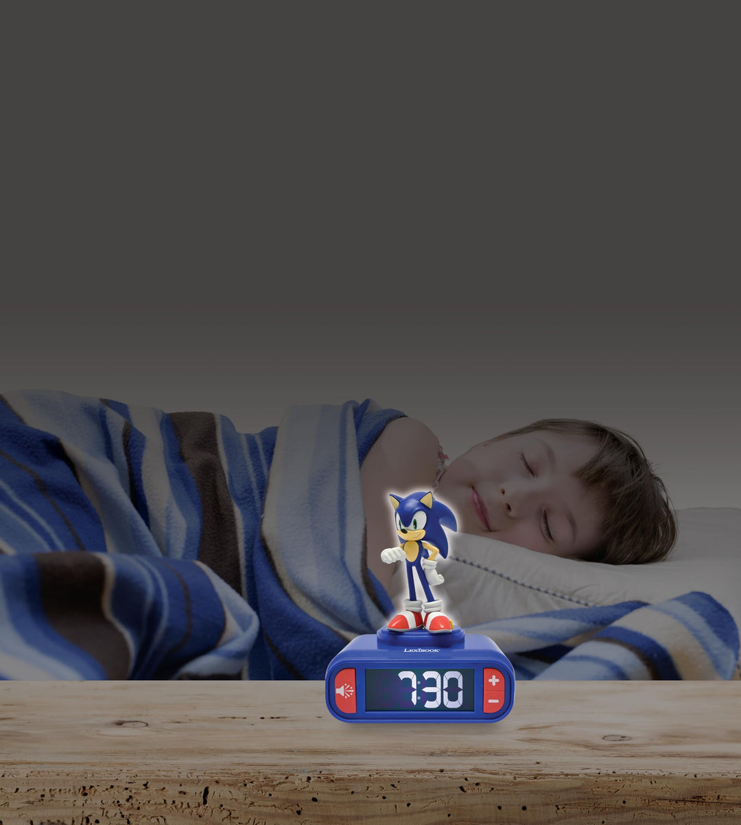 Lexibook Sonic Hedgehog Night Light Alarm Clock with Sounds and Melodies