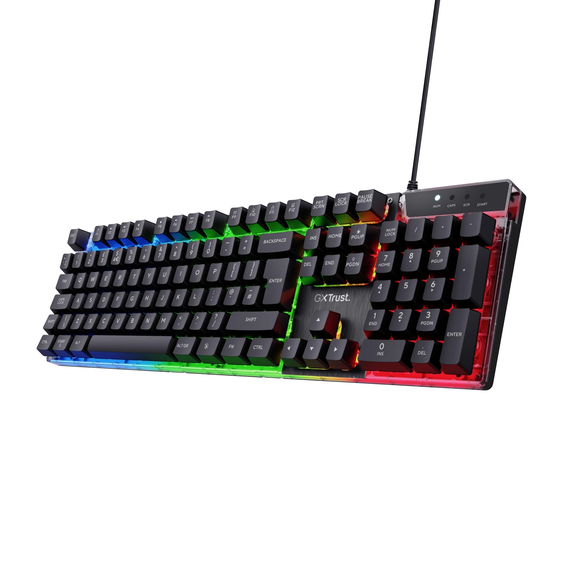 GXTrust GXT 835 Azor Gaming Keyboard - Full Size UK QWERTY, 3 LED Modes, Anti-Ghosting 1