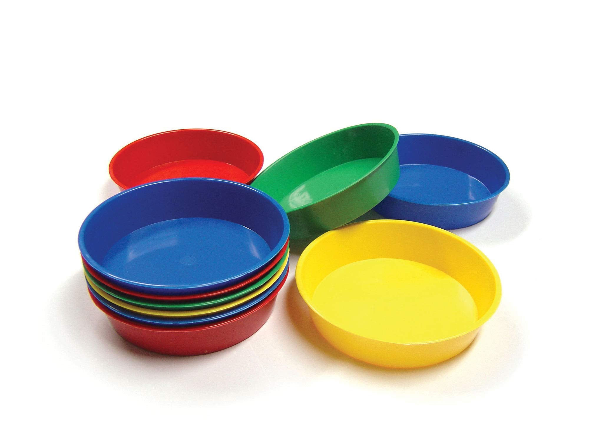 Baker Ross AG560 Plastic Paint Palettes for Kids - Pack of 10, Assorted Colors | 13 cm Diameter