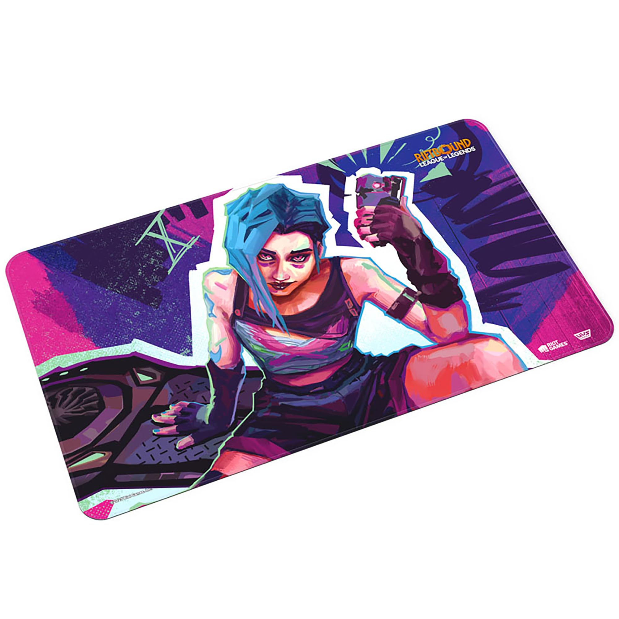 Riftbound TCG: League of Legends Jinx Playmat - Neoprene Gaming Mat with Stitched Trim 4