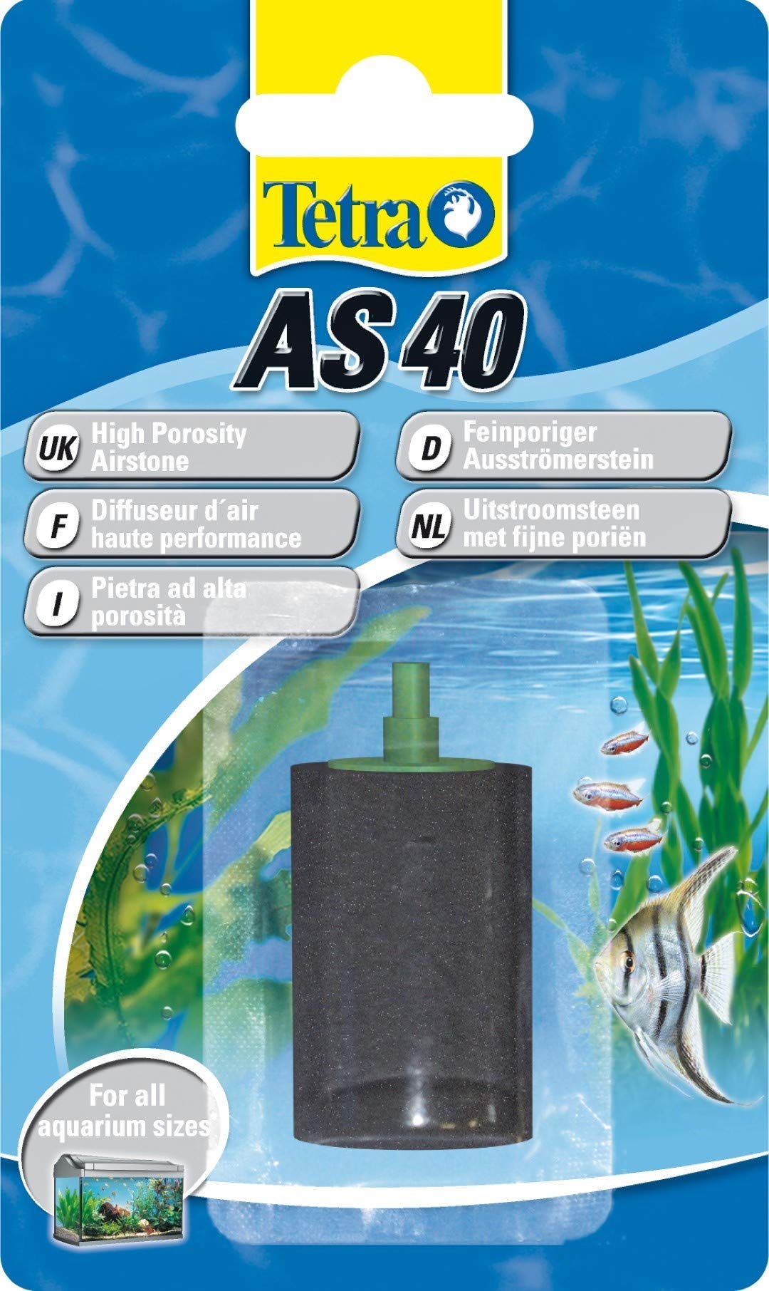 Tetra AS 40 Air Stone for Freshwater Aquariums | Durable Metal Construction | Black 3