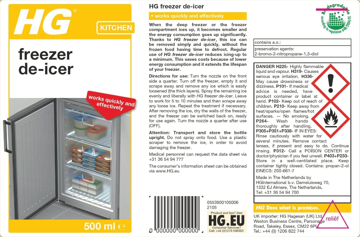 HG - Freezer De-Icer Spray 500ml 5