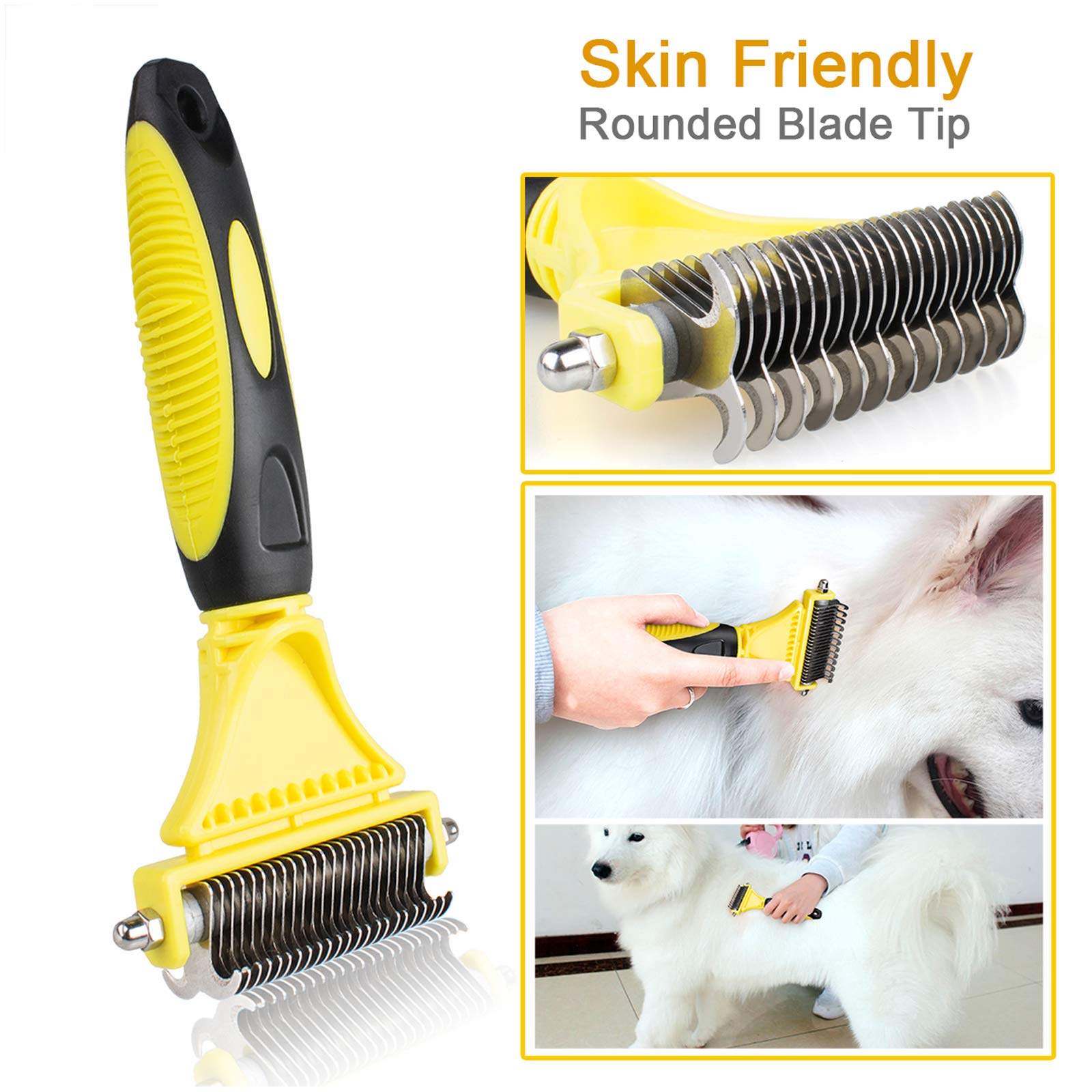 morpilot Double Sided Undercoat Rake Dematting Tool | 23+12 Teeth | Reduces Hair Loss up to 90% 4