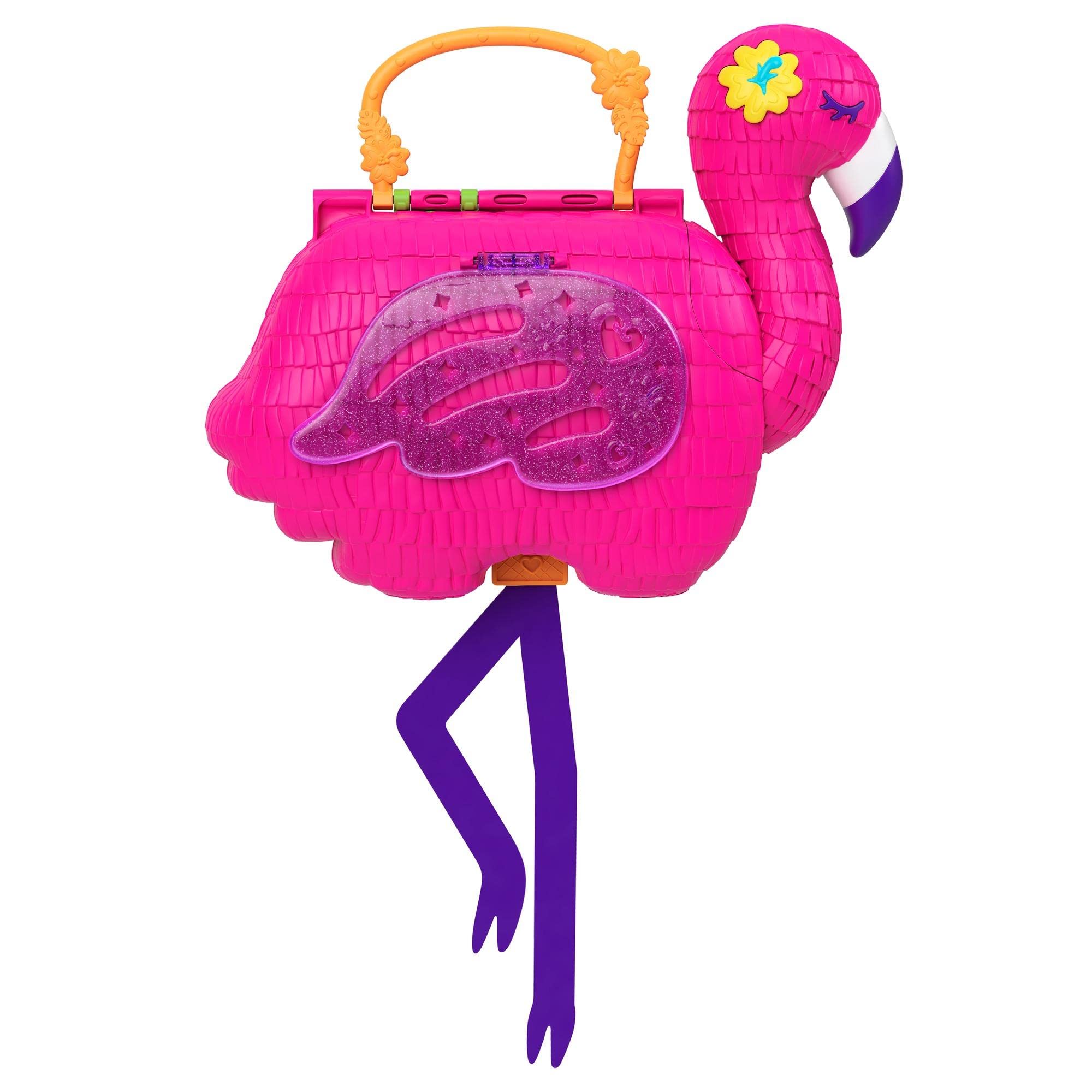 Polly Pocket Flamingo Party Large Compact Playset - 26 Surprises | Ages 4+ 4