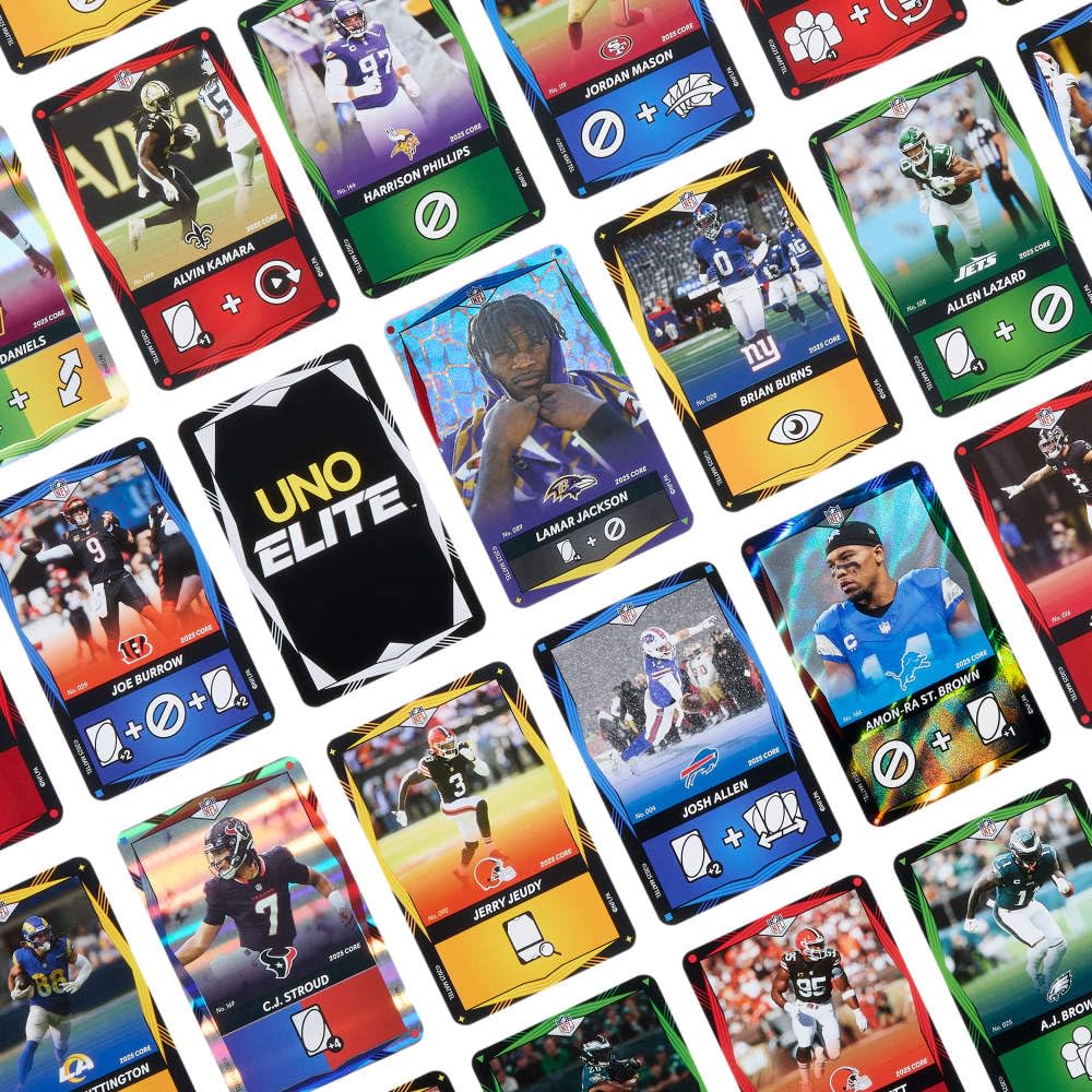 UNO Elite NFL 2025 Core Edition Card Game - Strategy Football Theme, Ages 7+ 5