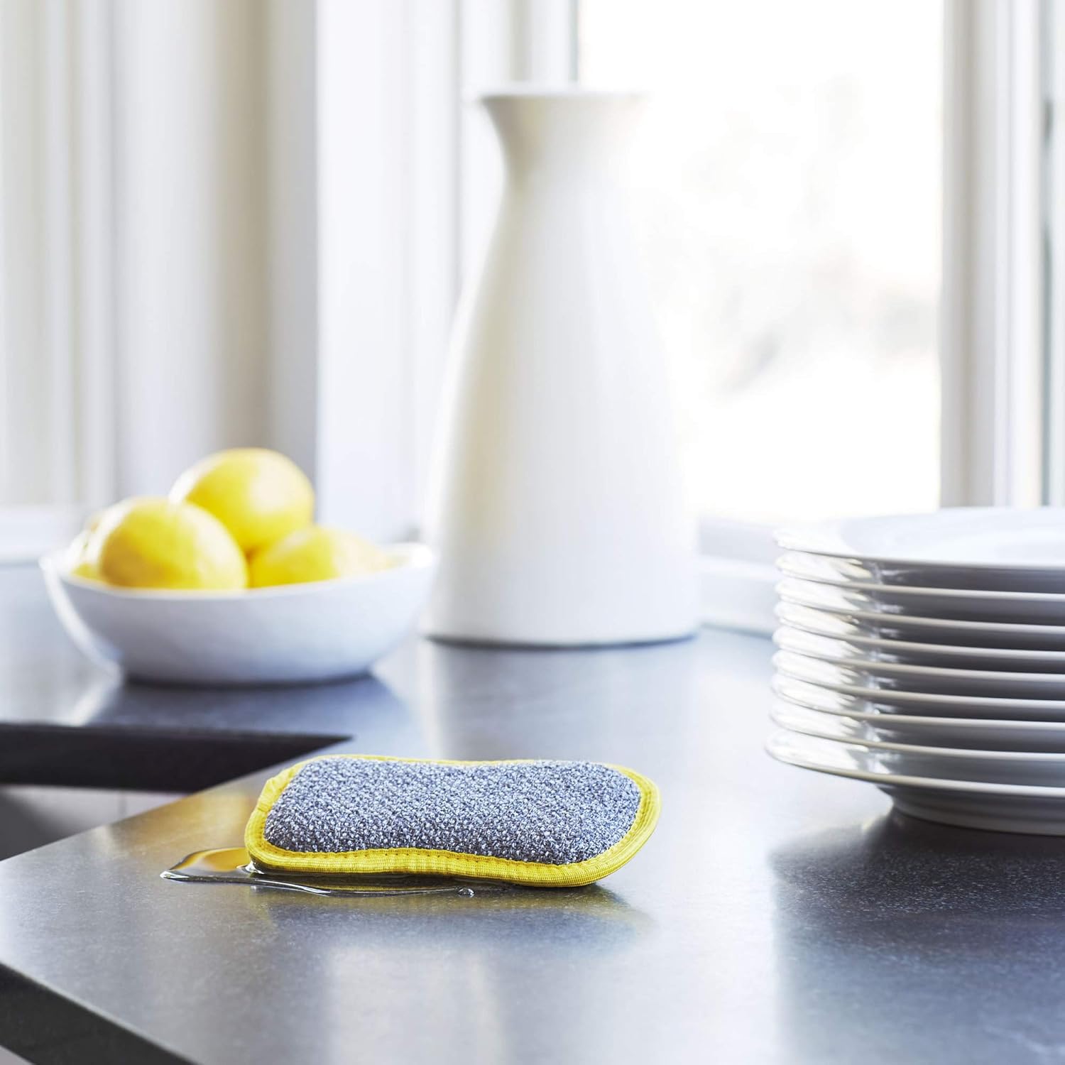 E-Cloth Spülschwamm – kratzfester Küchenschwamm, 1 Packung, Gelb